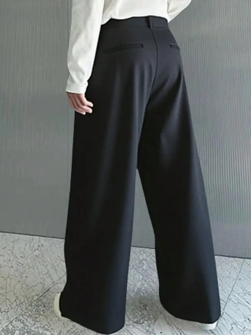 Versatile Wide-Leg Pants with Unique Buttons, Perfect for Daily & Party Wear