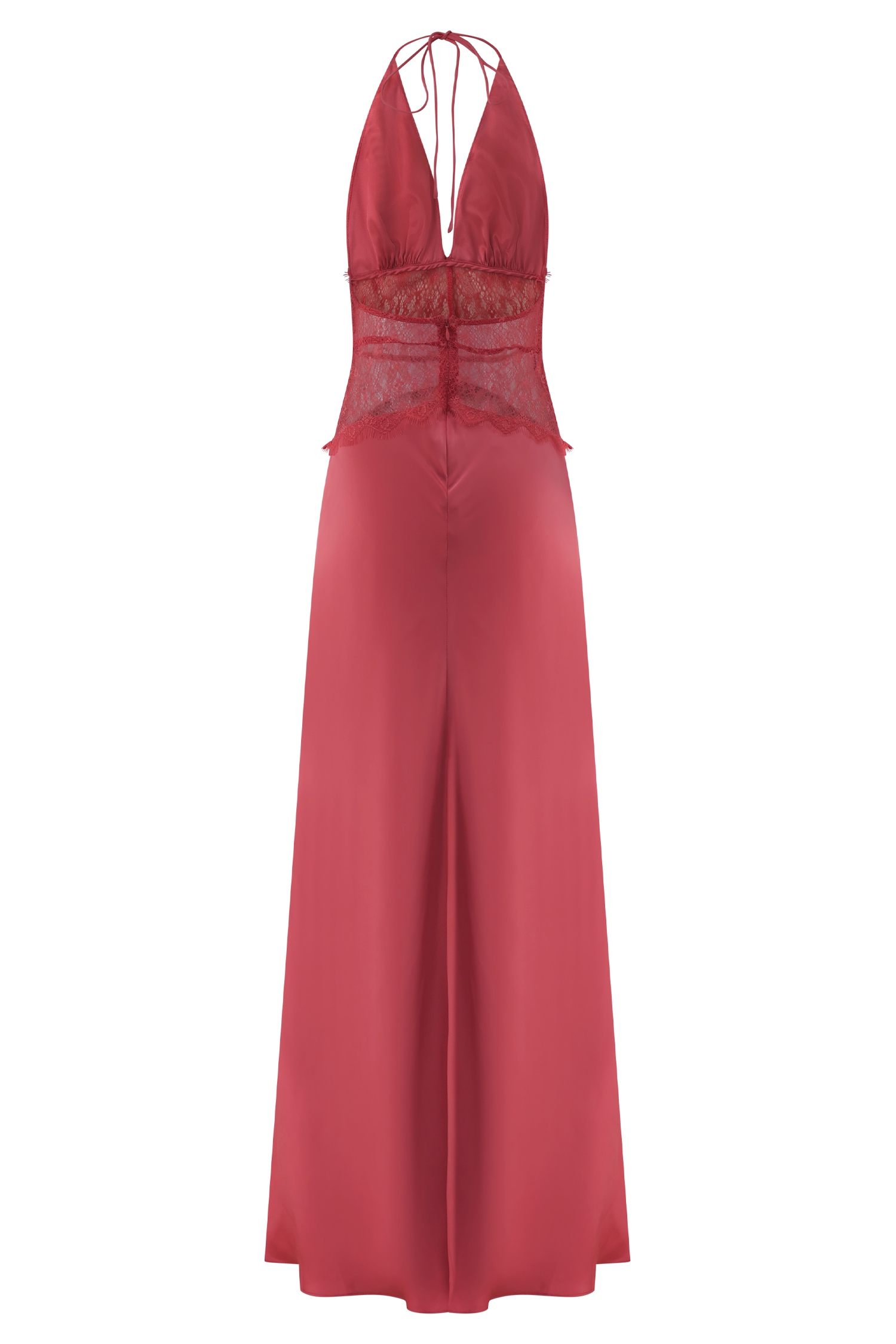 Rose Lace And Satin Maxi Dress