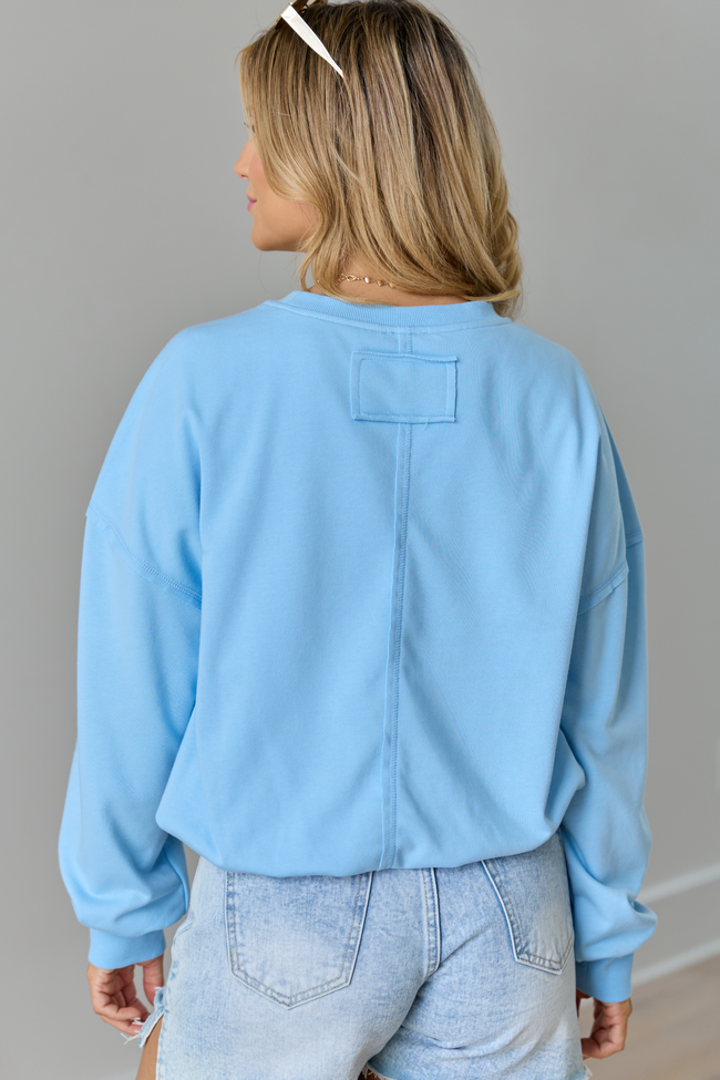 Prestyn Blue Bubble Long Sleeve Top