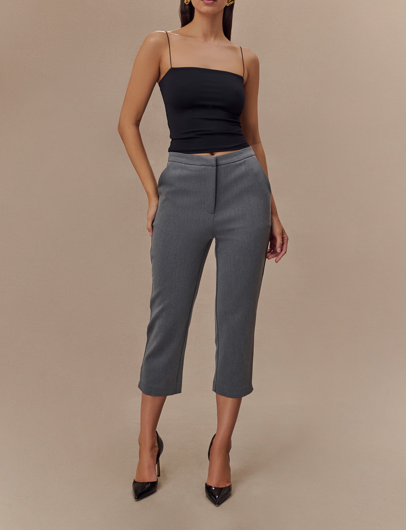 Black Longline Spaghetti Strap Top