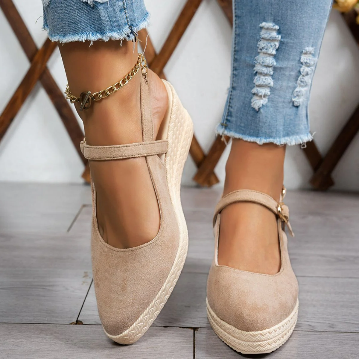 Point Toe Block Heels Shoes (multiple color options)