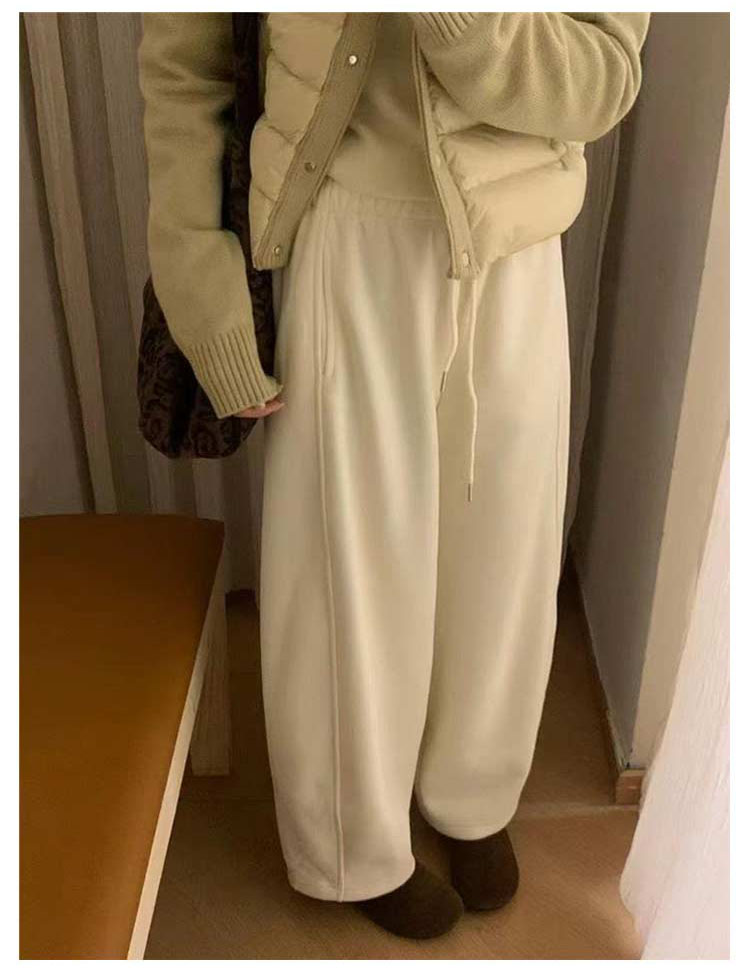 Women's Fleece-Lined Wide-Leg Pants, Warm Winter Trousers, Flattering Fit, Thick and Loose-Fitting