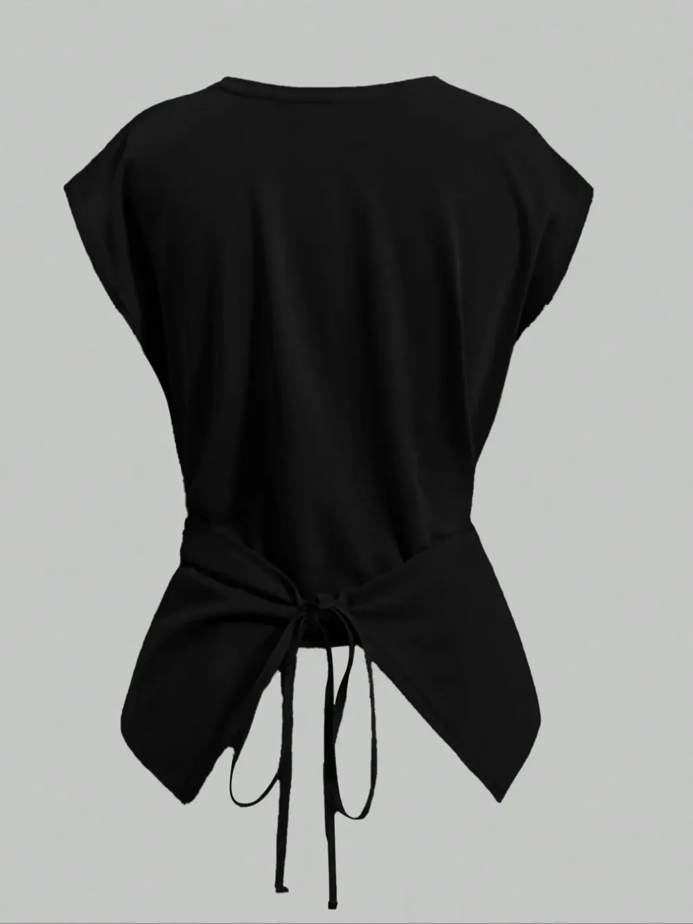 Women's Knitted Round Neck Drop Shoulder Sleeve T-Shirt