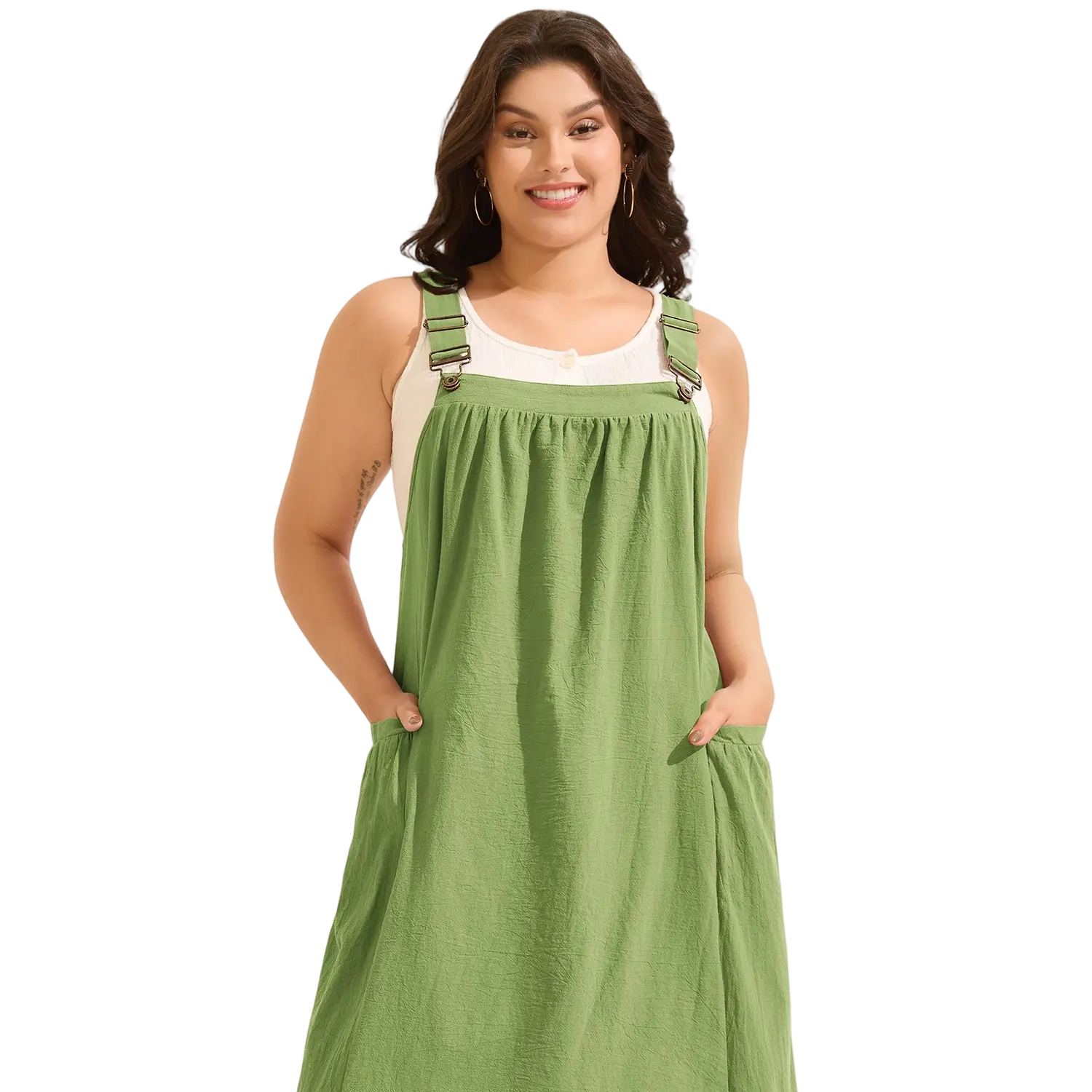 5-Pack Women’s Cotton Midi Dresses – Square Neck Sleeveless with Pockets, Breathable Summer Casual