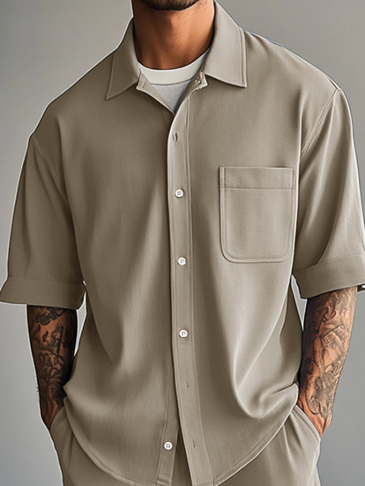 Essential Relaxed Fit Shirt Shorts Set