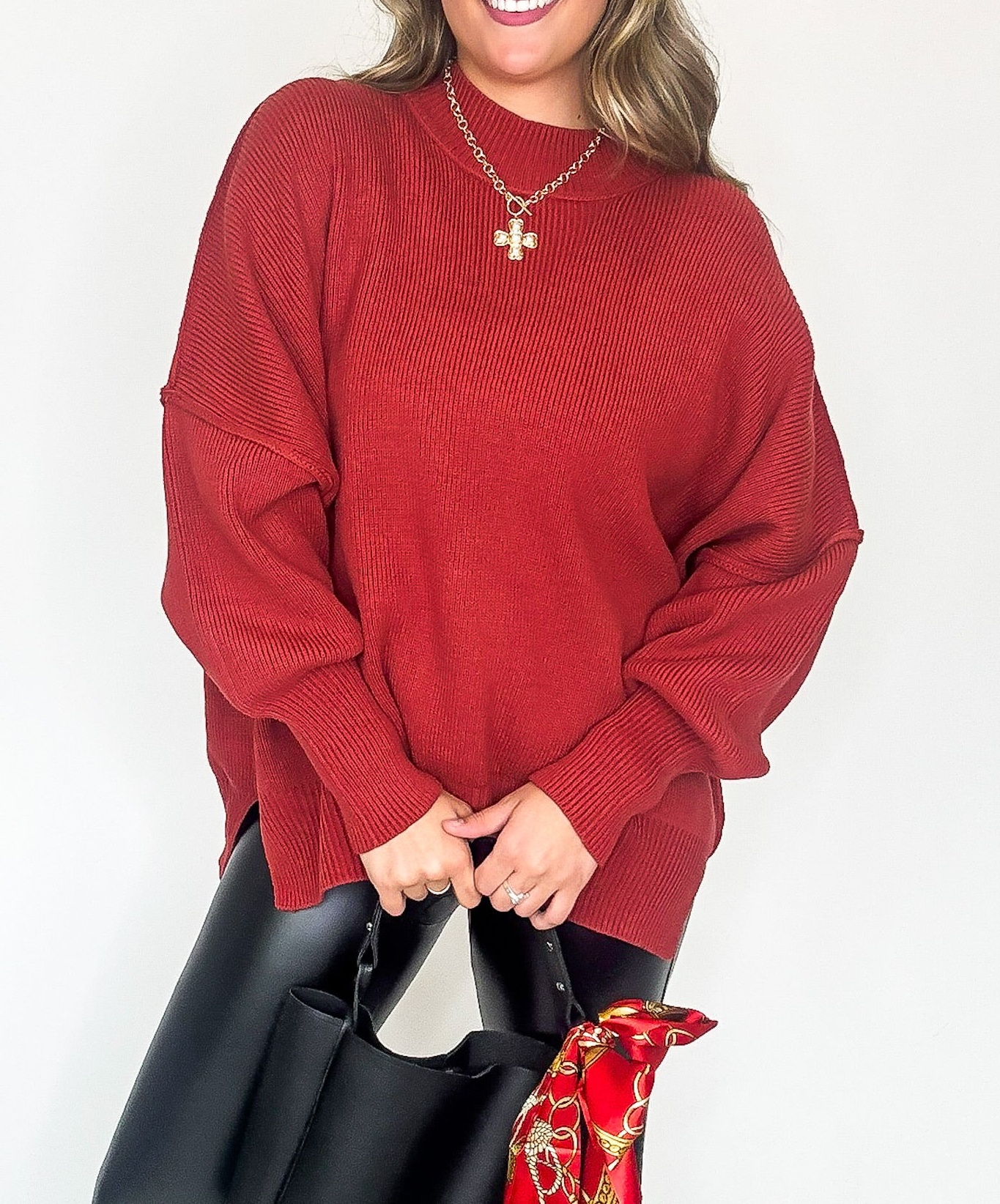 Simple Street Side Slit Oversized Sweater - BACK IN STOCK