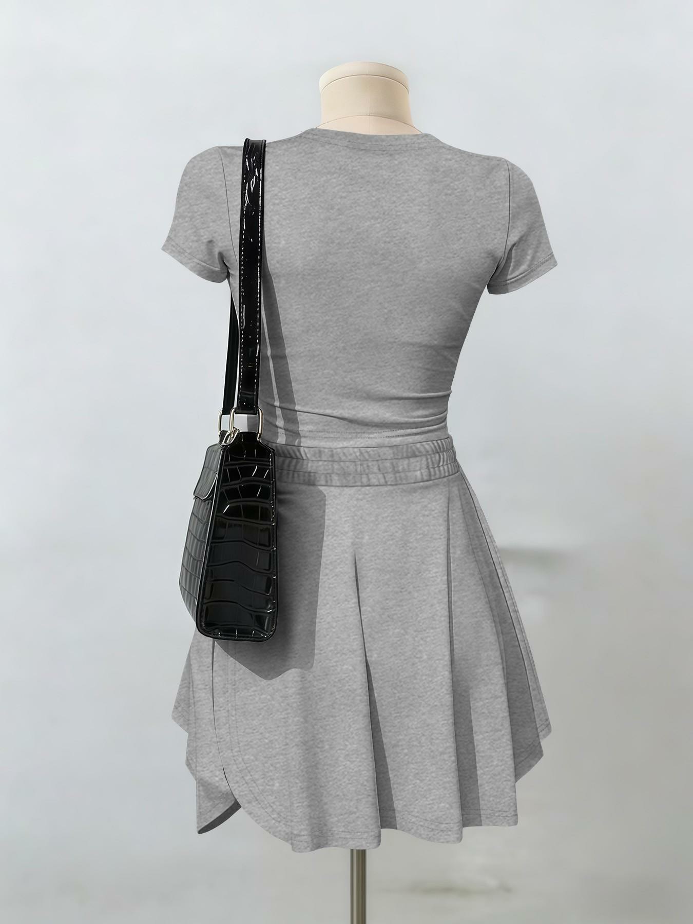 Women’s Stretch Active Lounge Set – Short Sleeve Top & Shorts 2-Piece Outfit