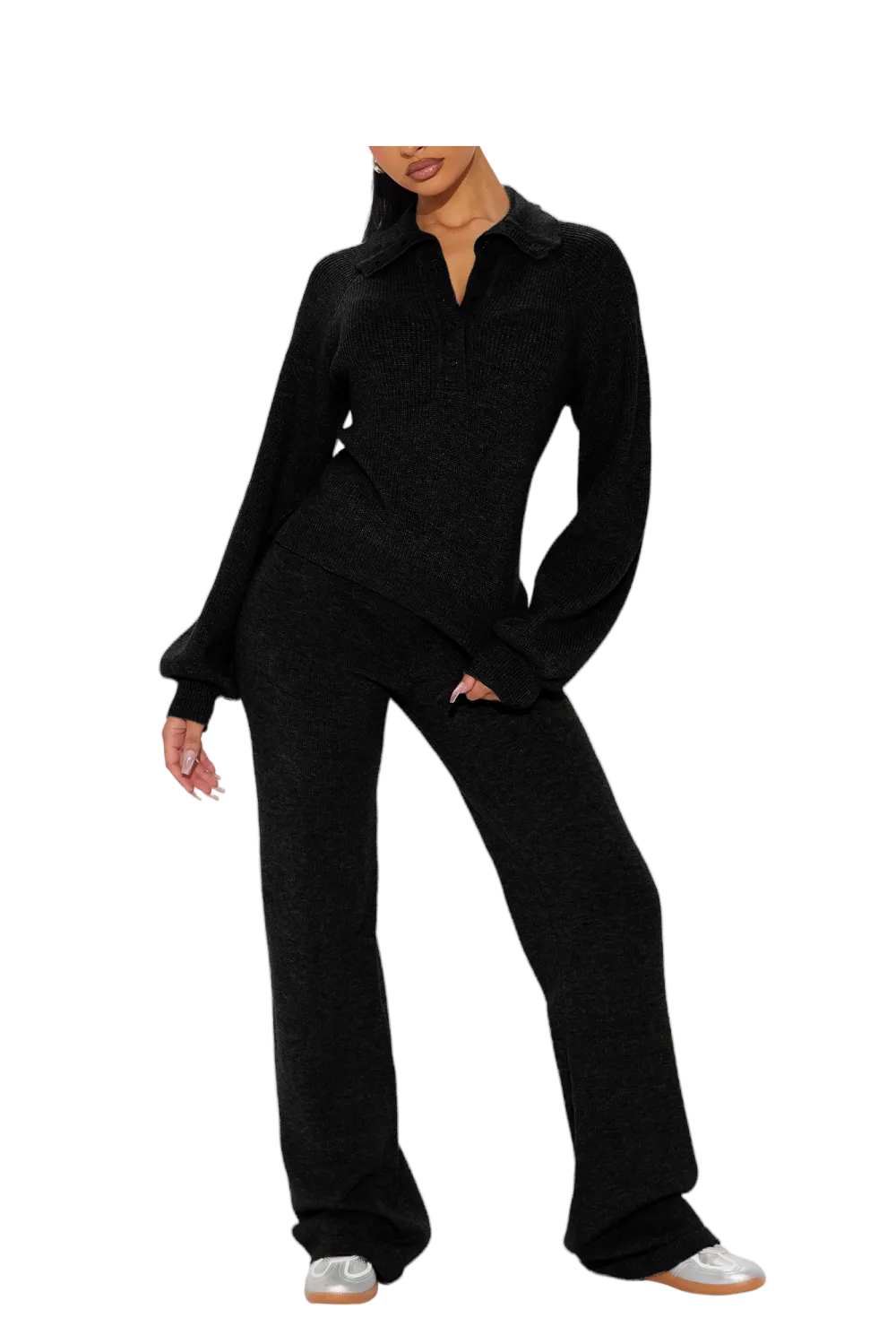 Sweater Pant Set - Charcoal