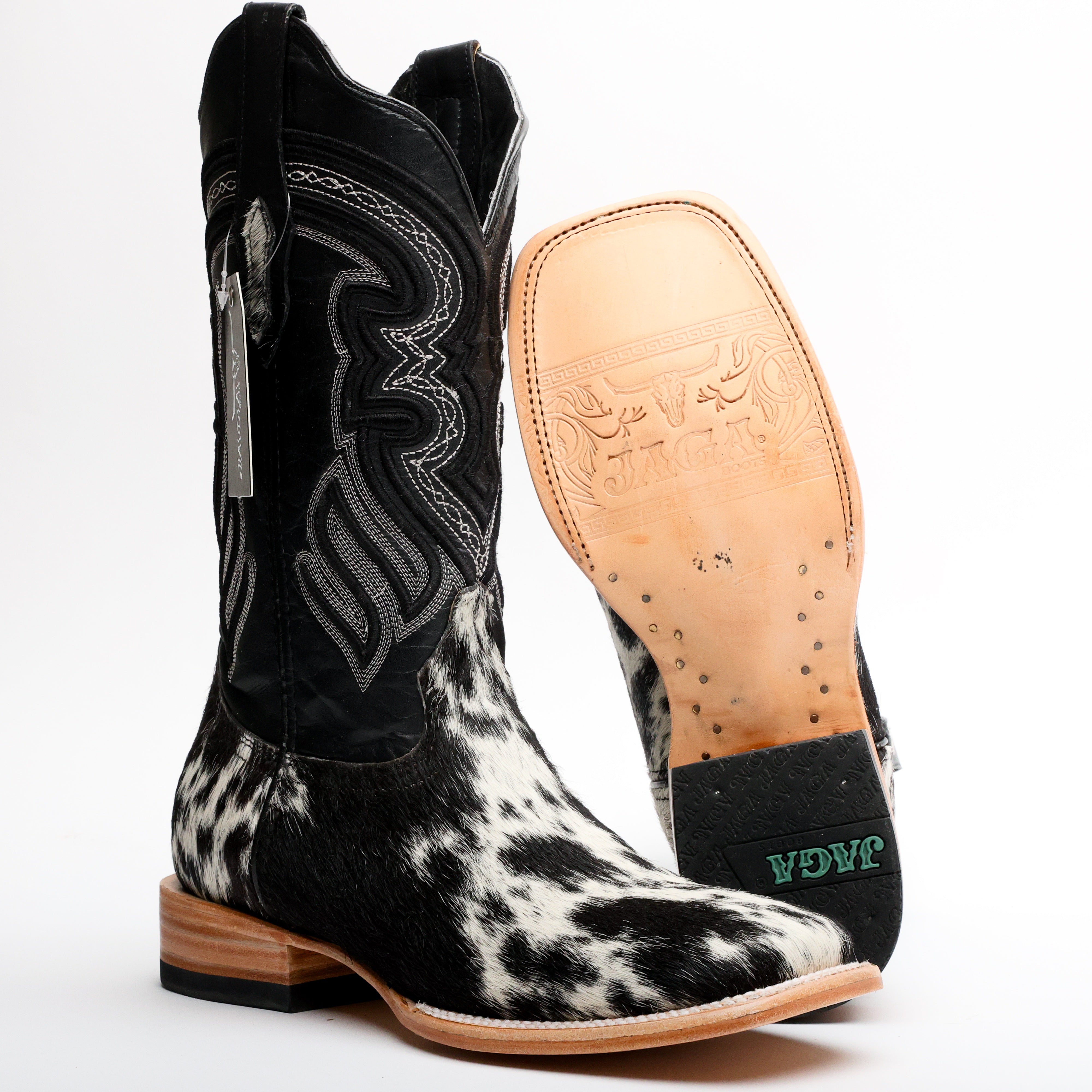 Genuine Cowhide Boots - Square Toe