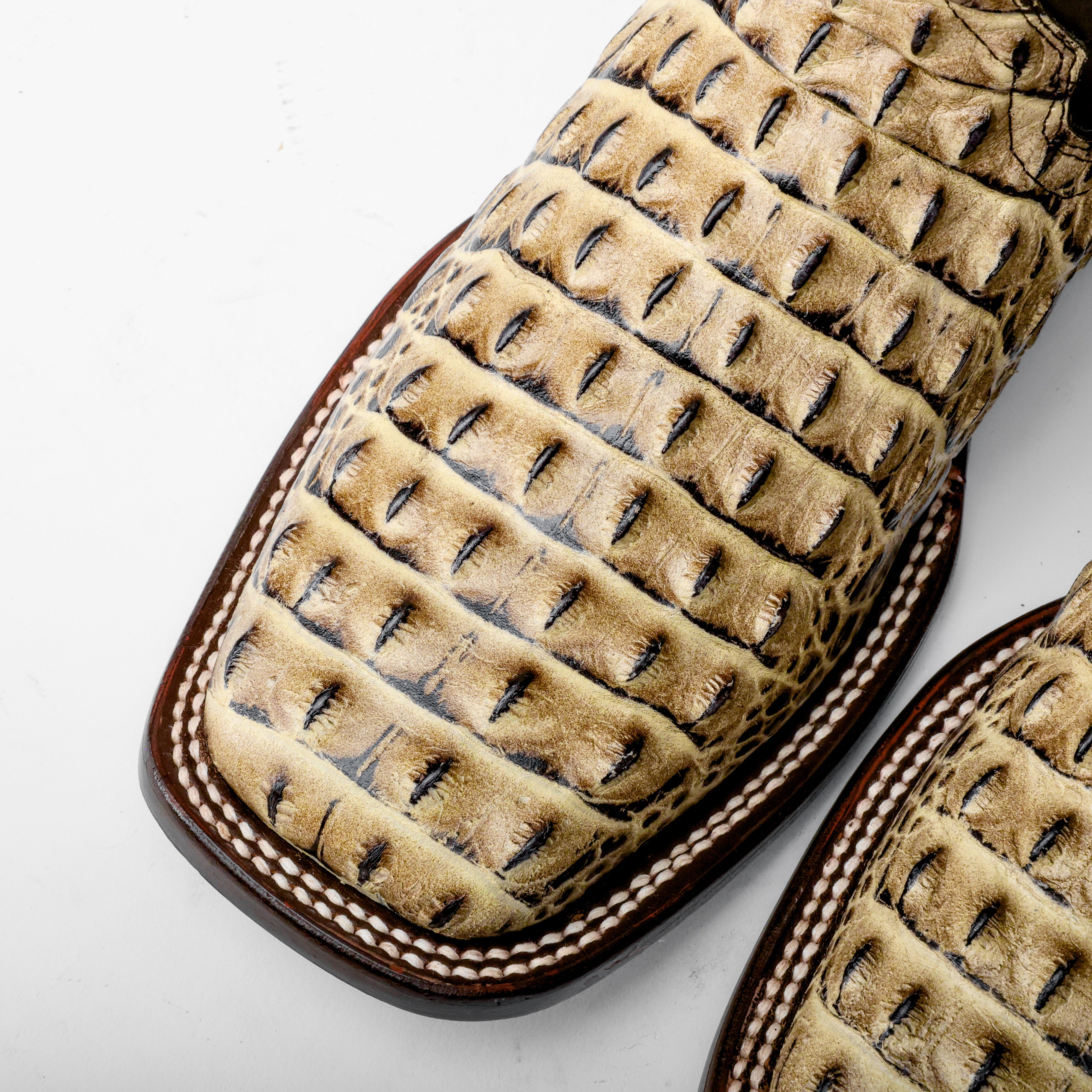 Orix Caiman Hornback Leather Boots - Square Toe