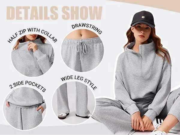 Women's 2-Piece Lounge Set – Half-Zip Pullover & Jogger Pants