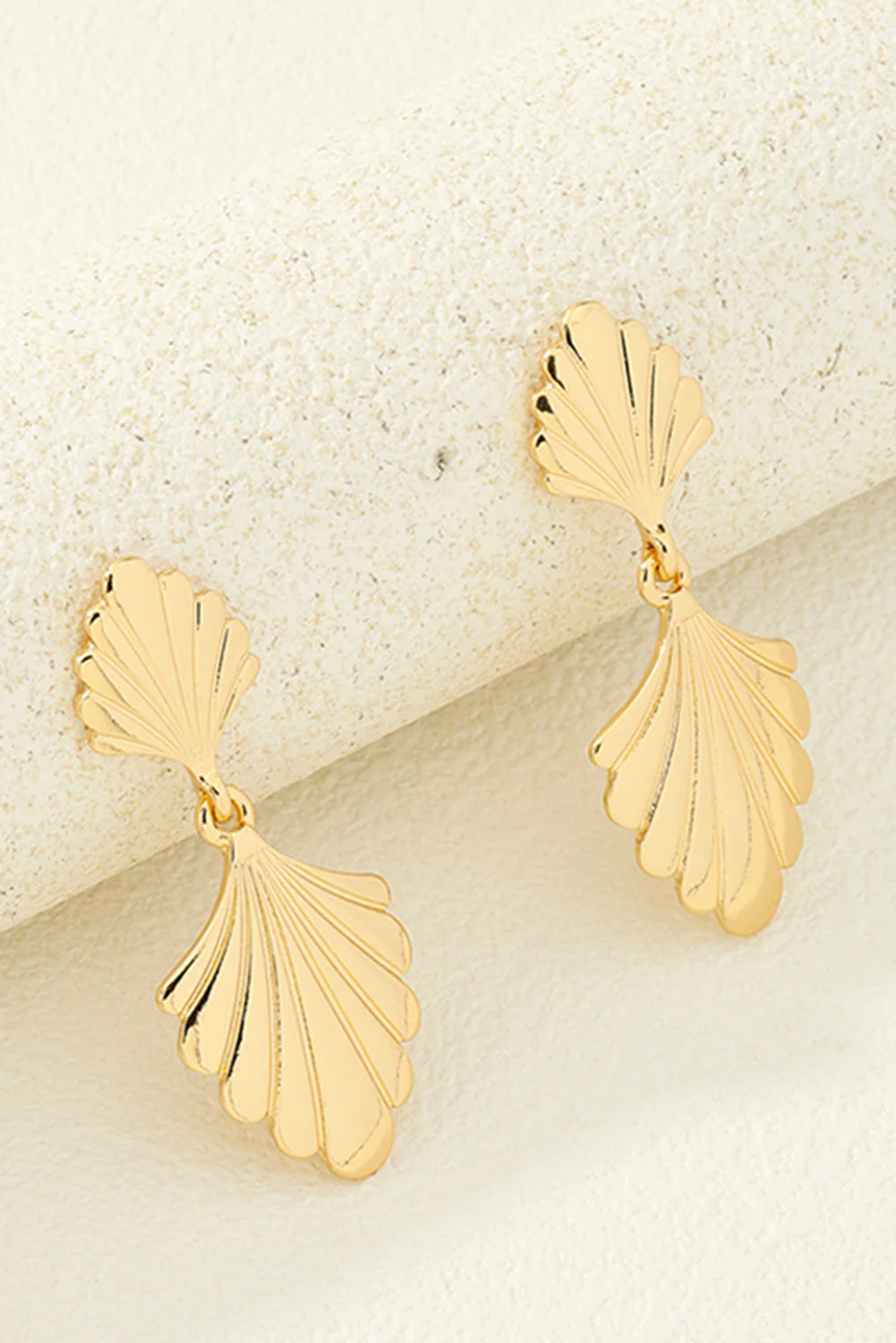 Gold Shell Shape Plated Alloy Drop Earrings