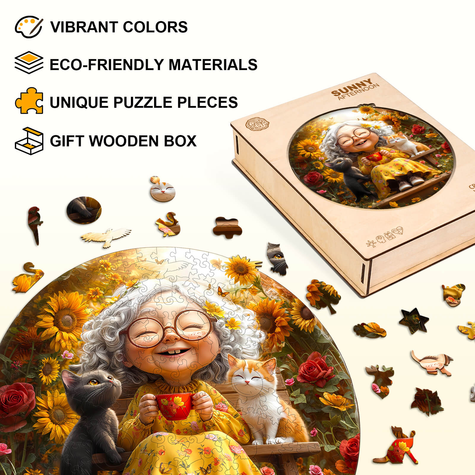 Sunny afternoon Wooden Jigsaw Puzzle