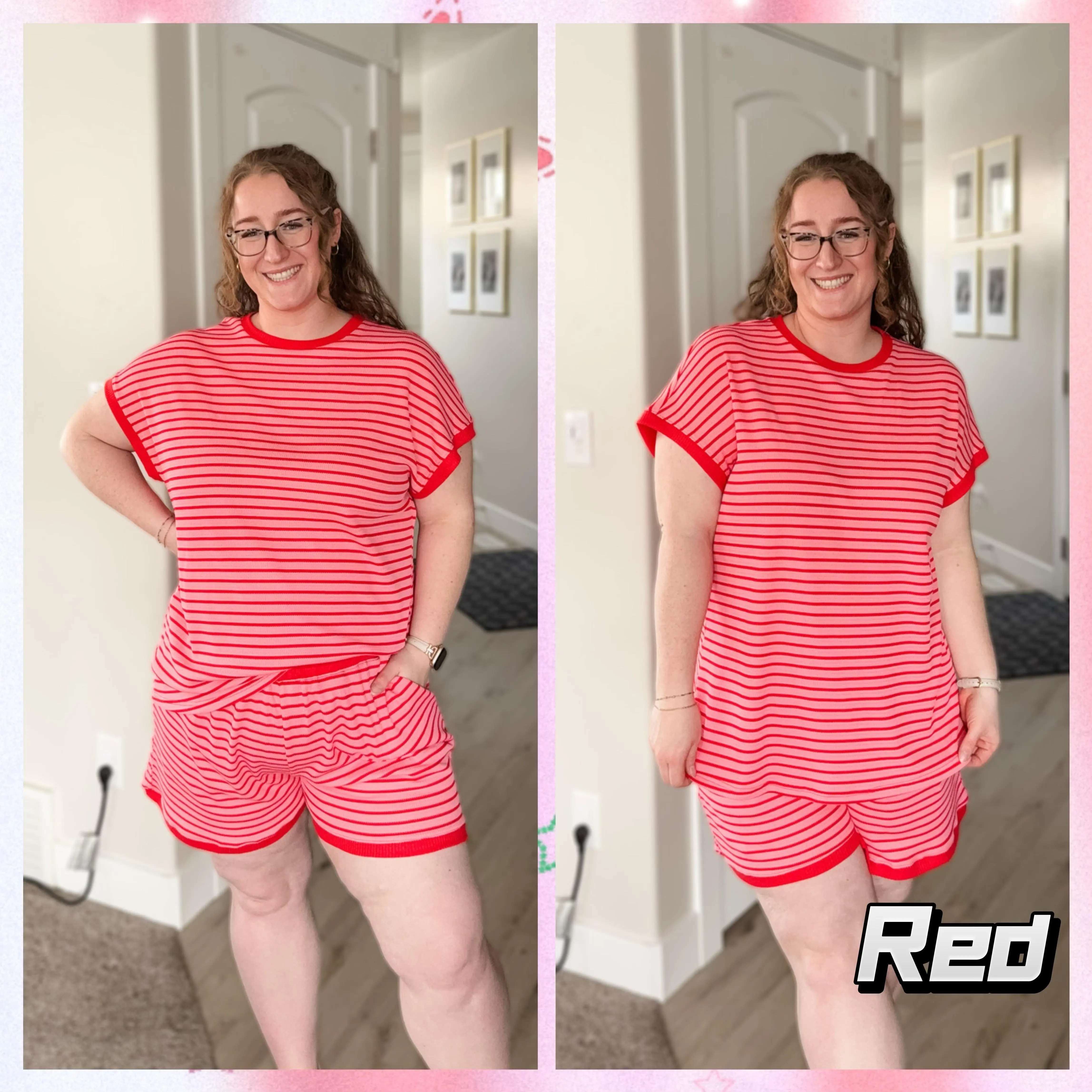 🔥Women’s Striped Short Sleeve Pajama Set