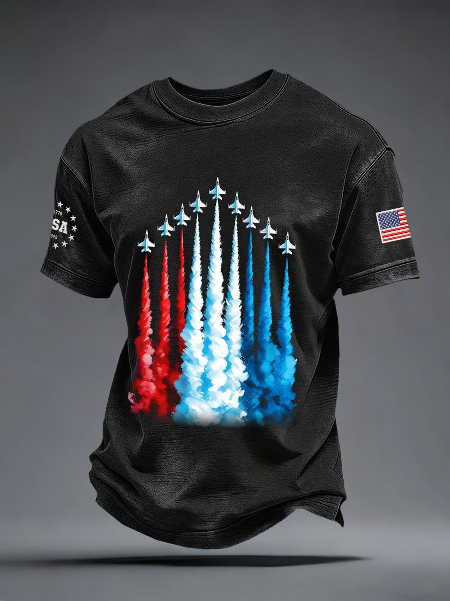 Men'S American Flag Commemorative 250Th Anniversary Classic Pattern Short Sleeve T-Shirt