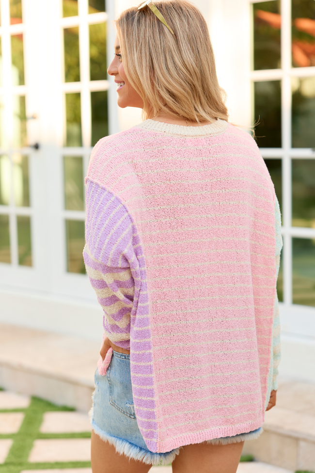Kailynn Oversized Multi-Stripe Sweater