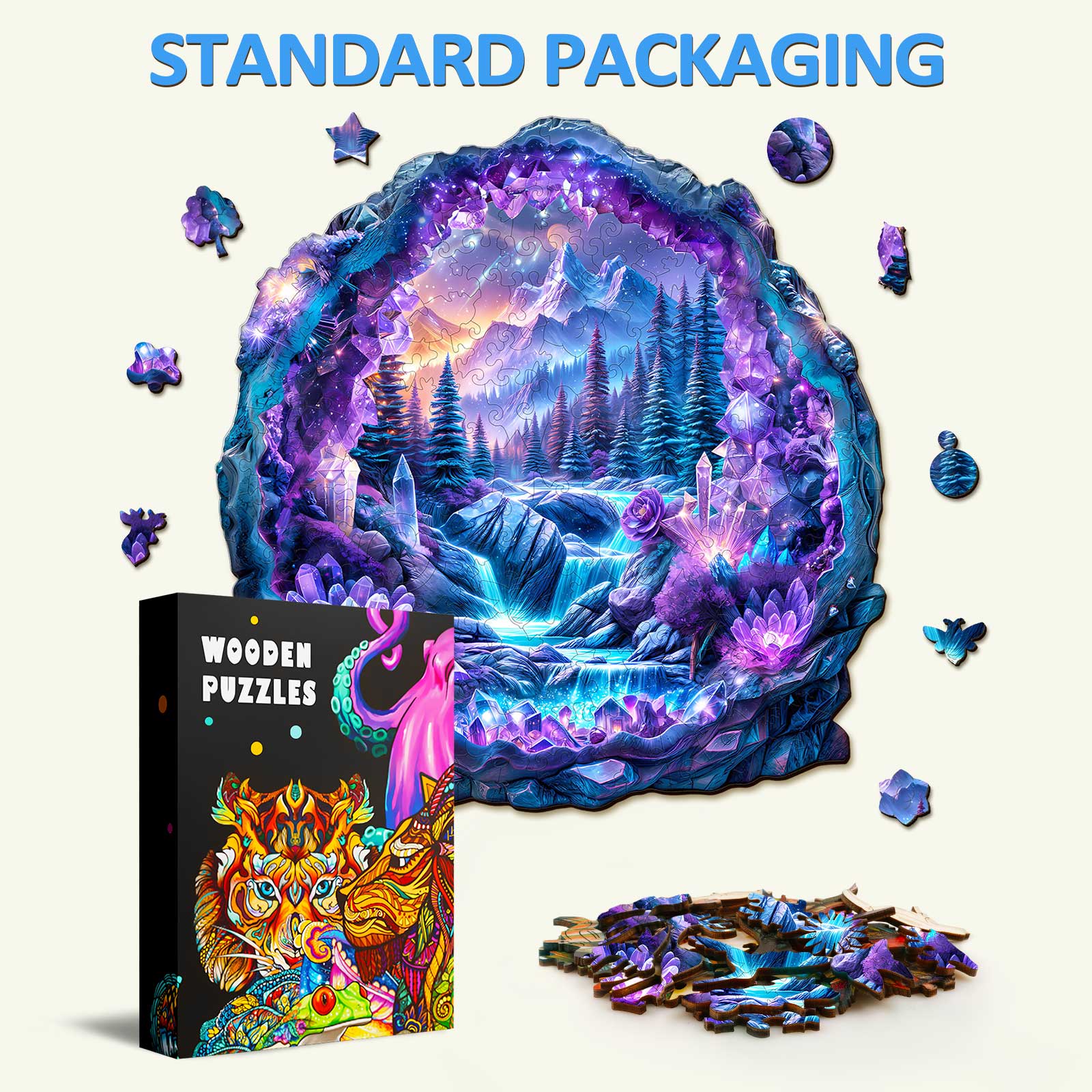 Crystal mine landscape-1 Wooden Jigsaw Puzzle