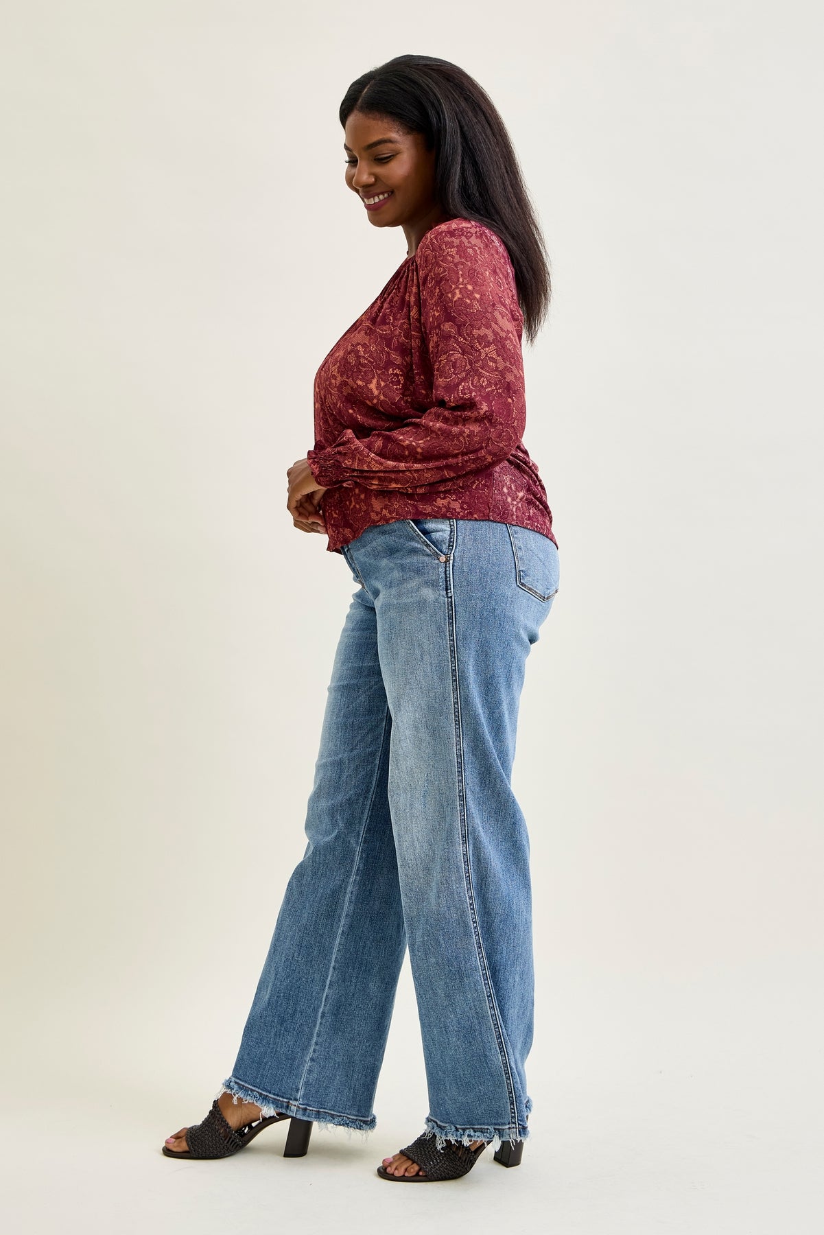 Sage High Rise Retro Wide Leg - PLUS