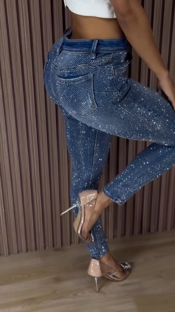 Women's Rhinestone Skinny Jeans