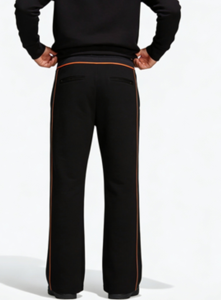 BOOTCUT BLACK SWEATPANTS - Contrast Accent Staple