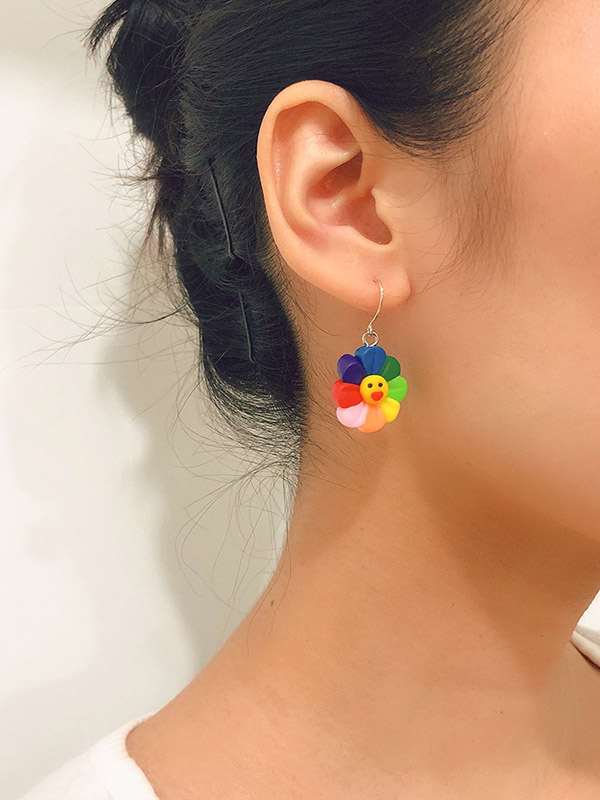 Fashion Colorful Smiley Acrylic Earrings