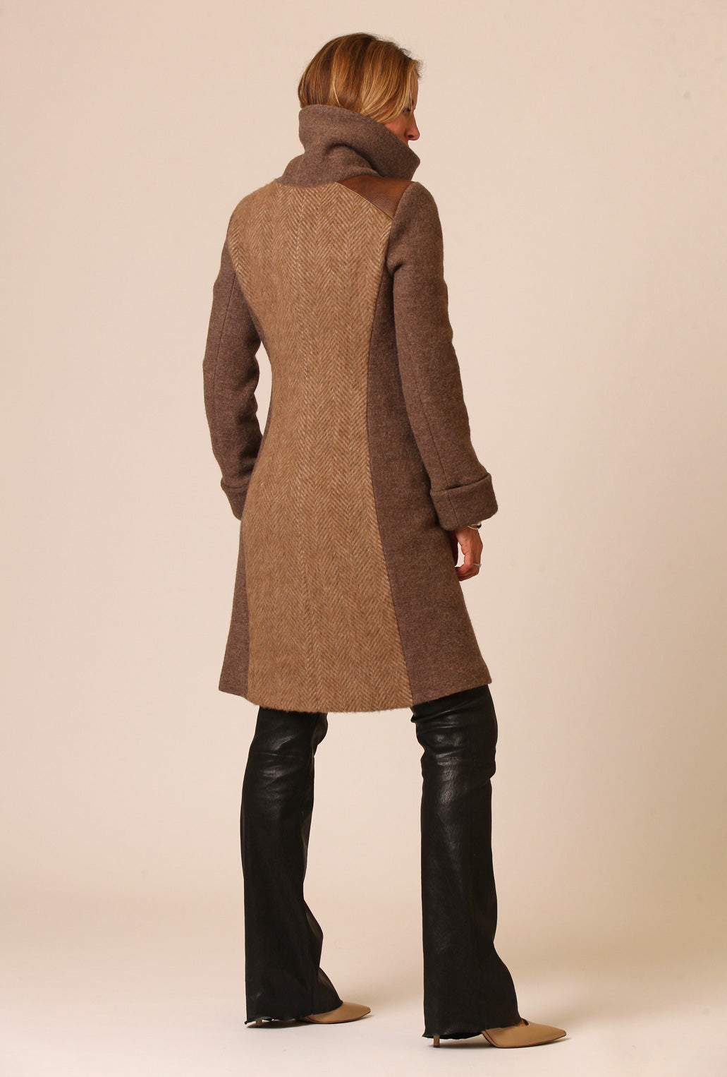 HONEY ALPACA COWL NECK COAT