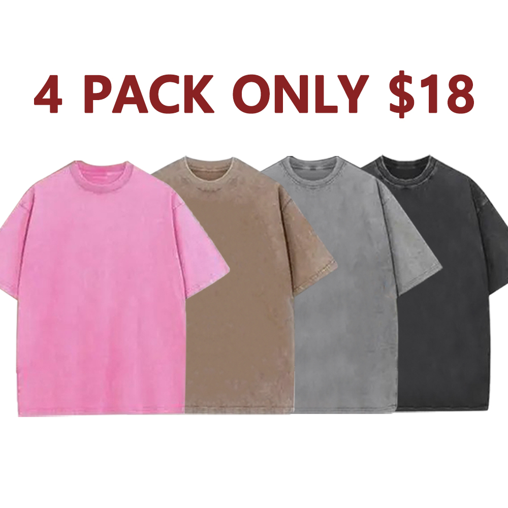 Oversized Vintage Heavyweight Tees – Unisex Gym Cotton Acid Wash