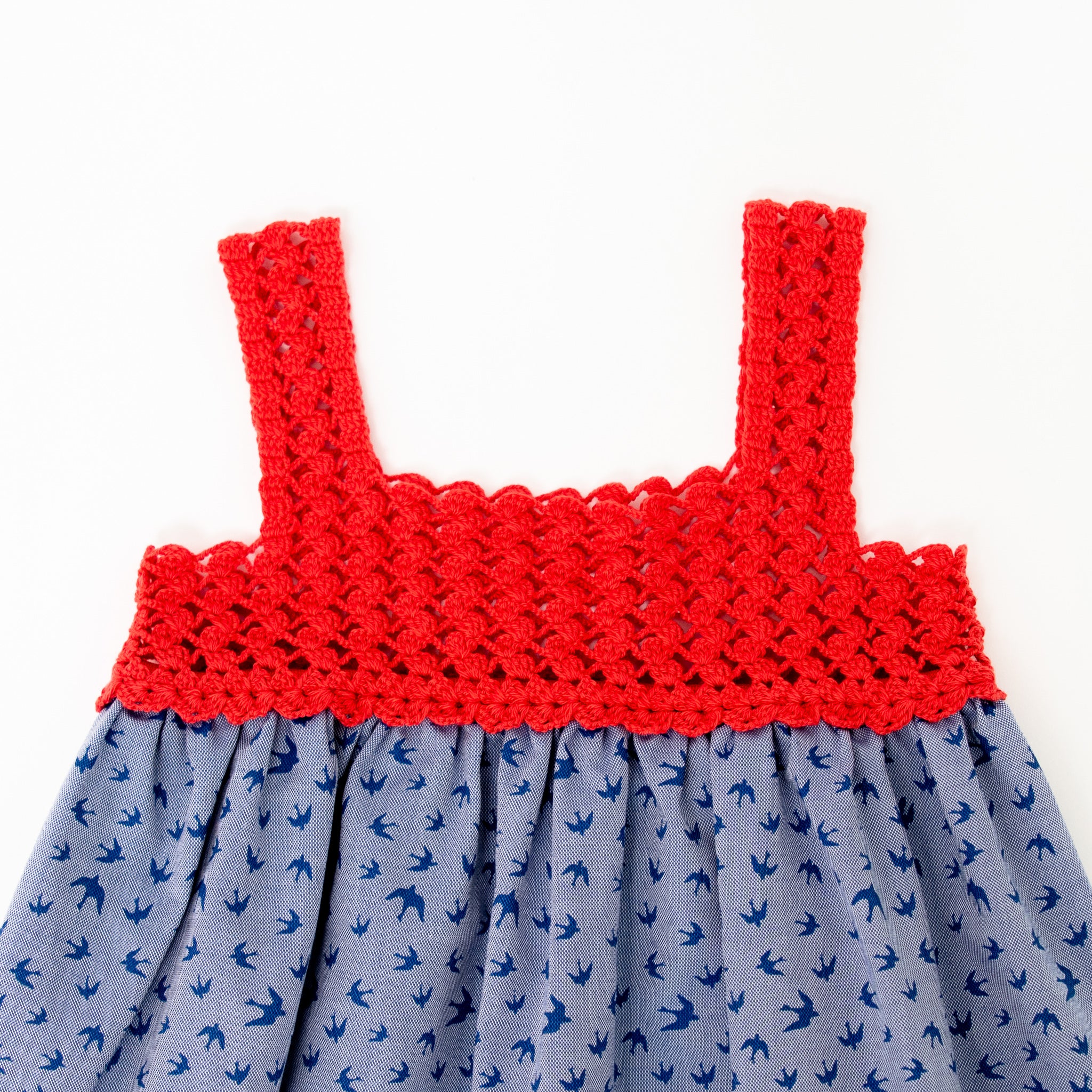 Red Birdy Cotton Dress
