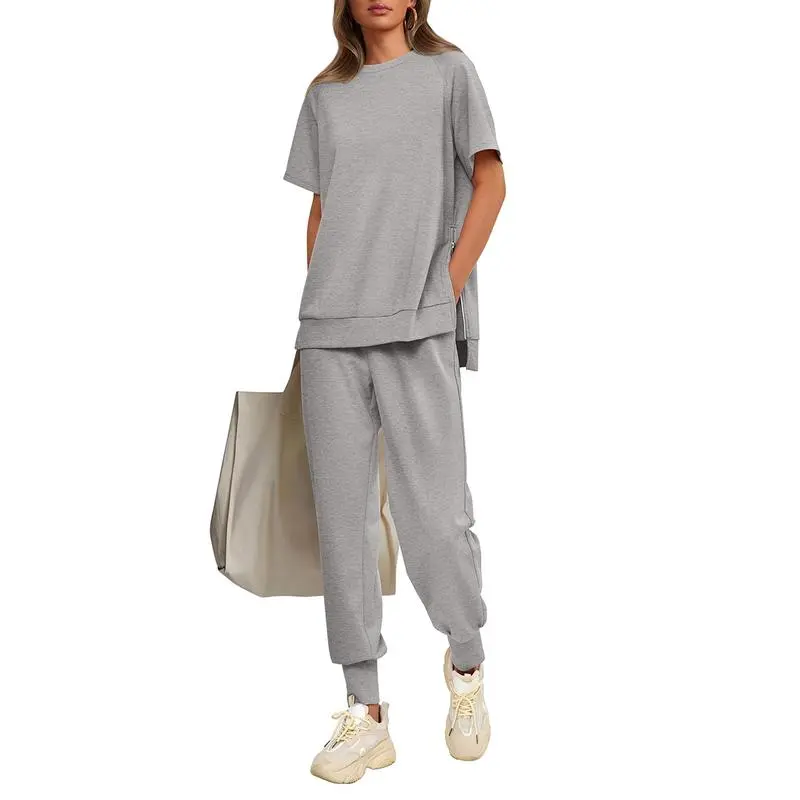 Women's 2-Piece Set Comfy Crew Neck Tracksuits
