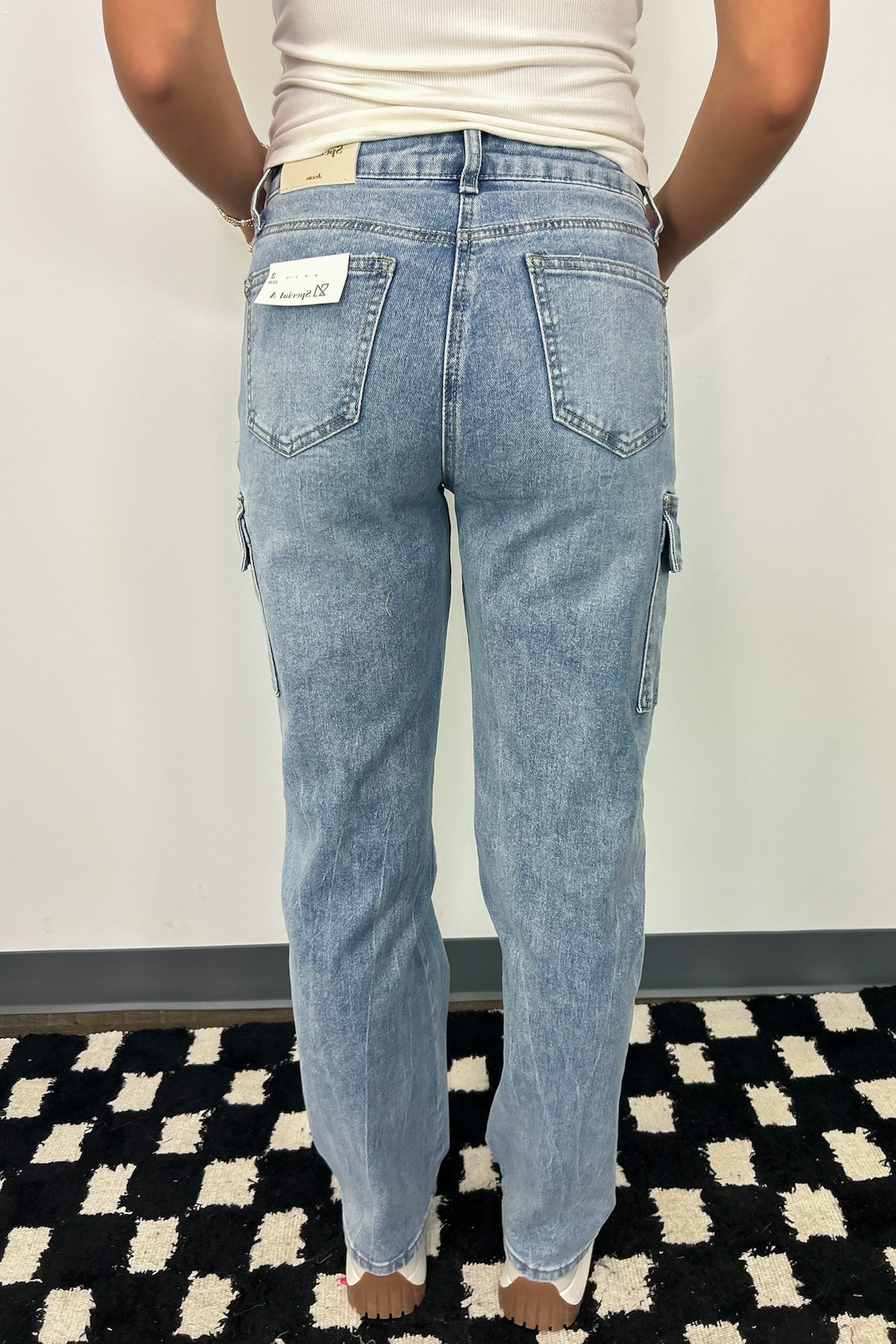 High Rise Cargo Dad Jeans