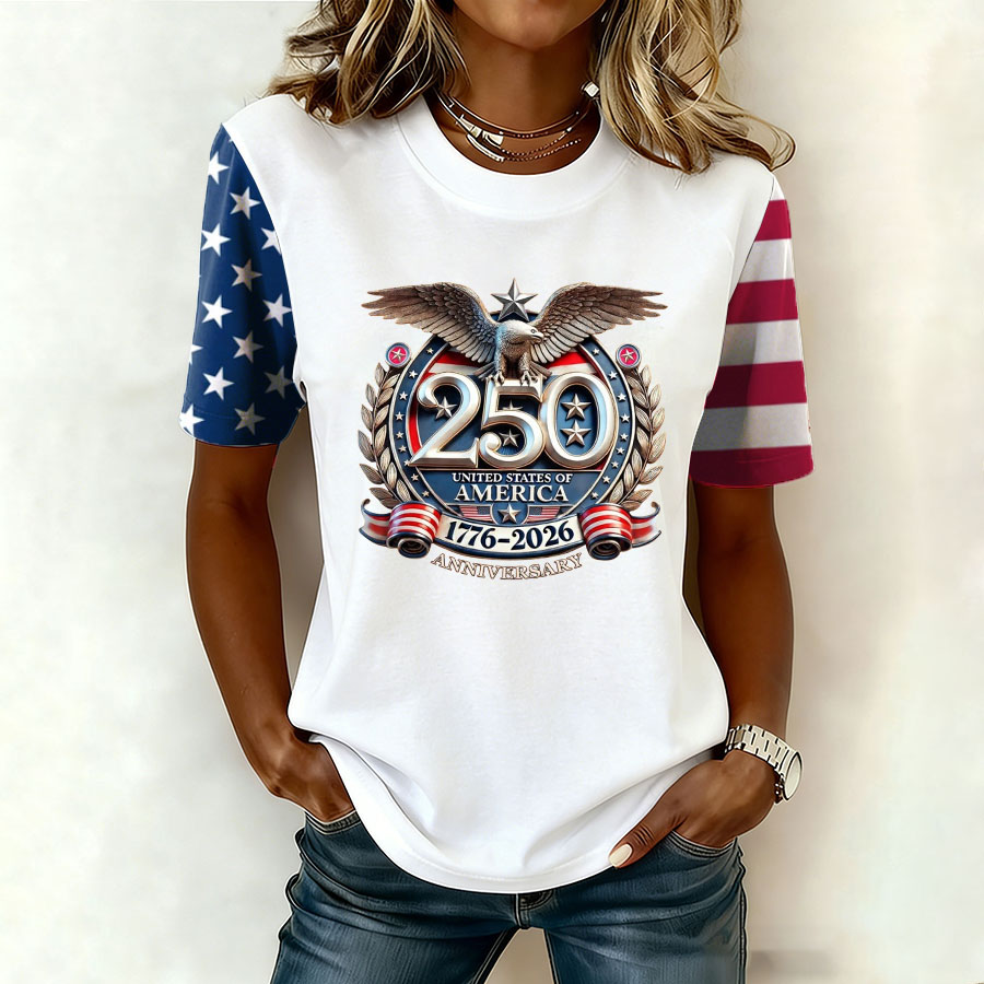 Women's 250th Anniversary Printed Casual T-Shirt