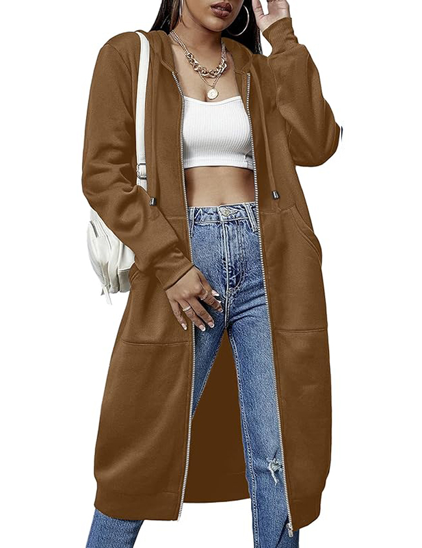 Women’s Long Fleece Hoodie Jacket