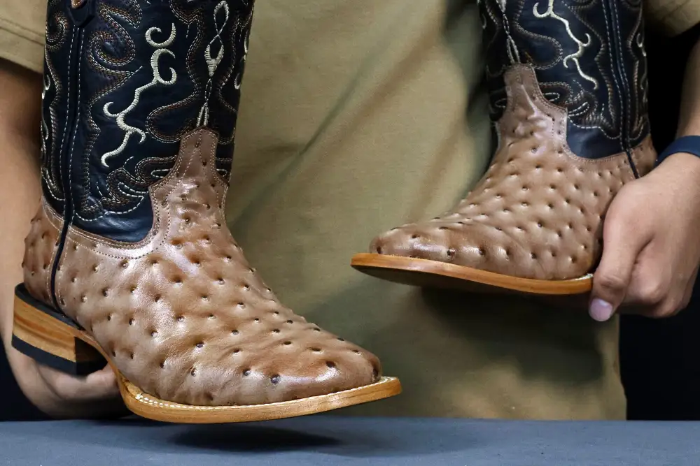 Men’s Orix Ostrich Leather Boots With Black Shaft