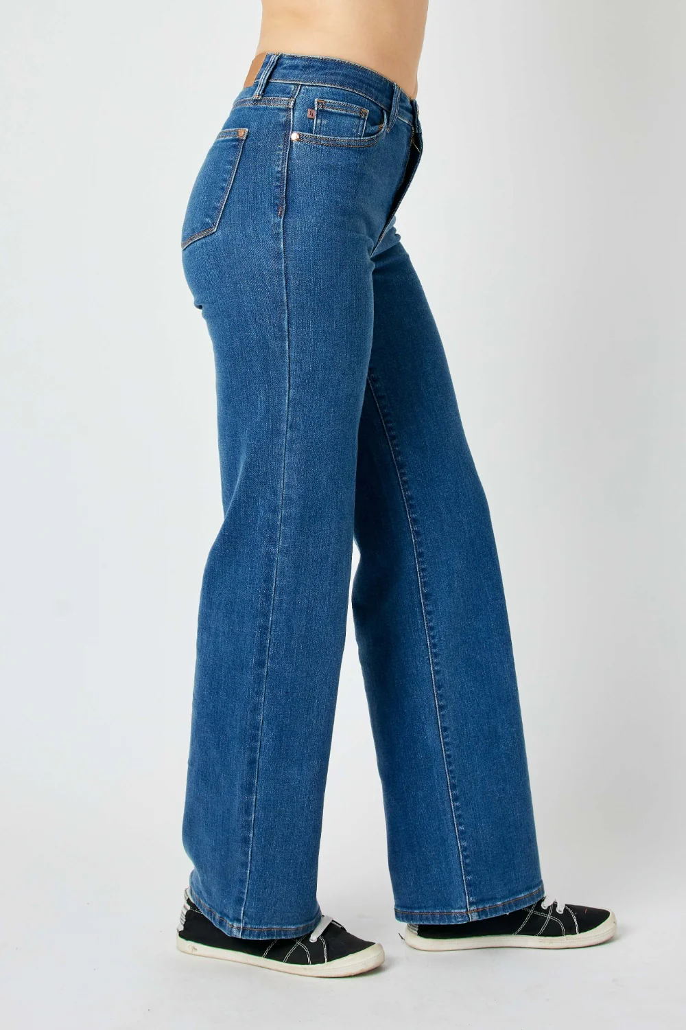 Blue Full Size High Rise Straight Jeans