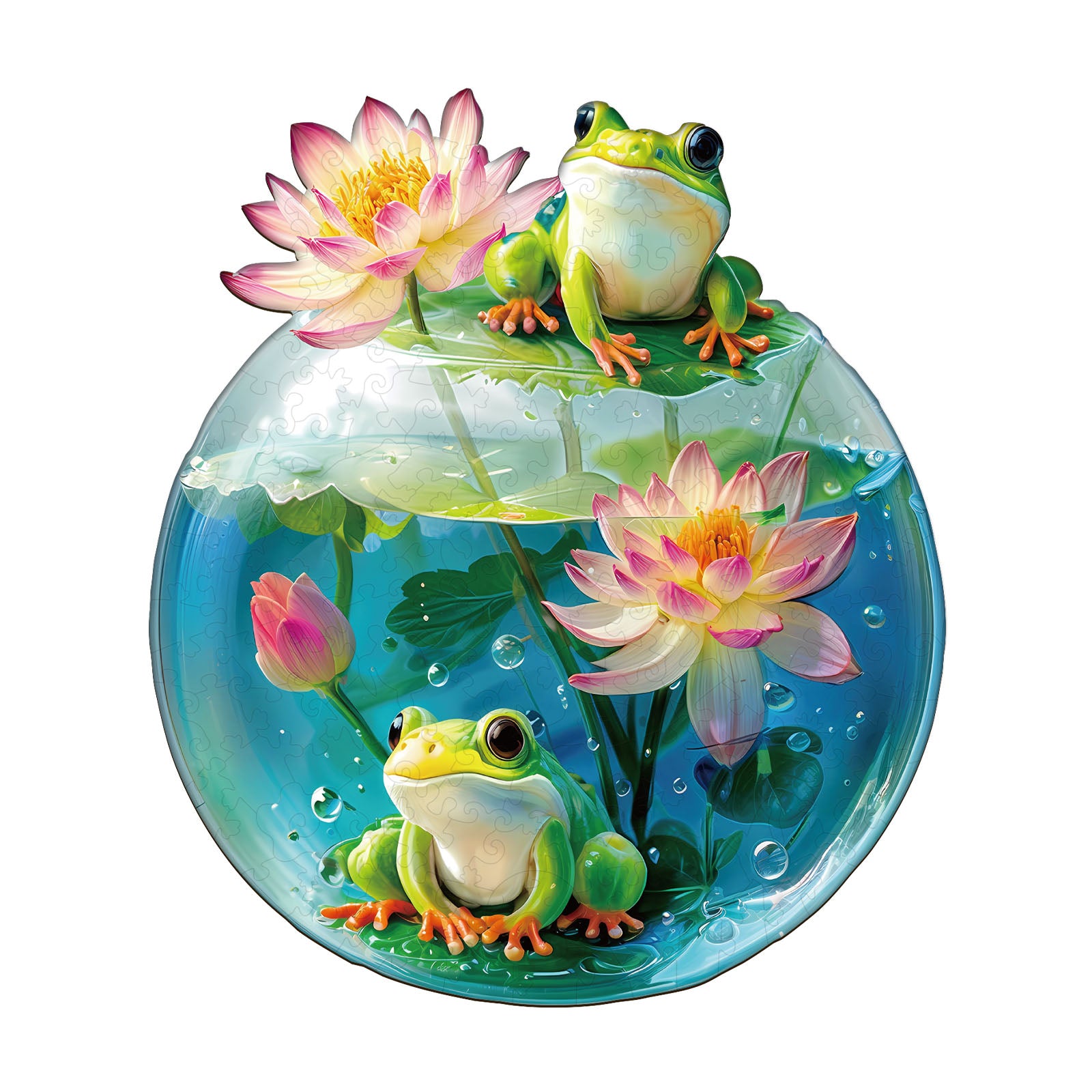 Bubble Haven Frog Wooden Jigsaw Puzzle