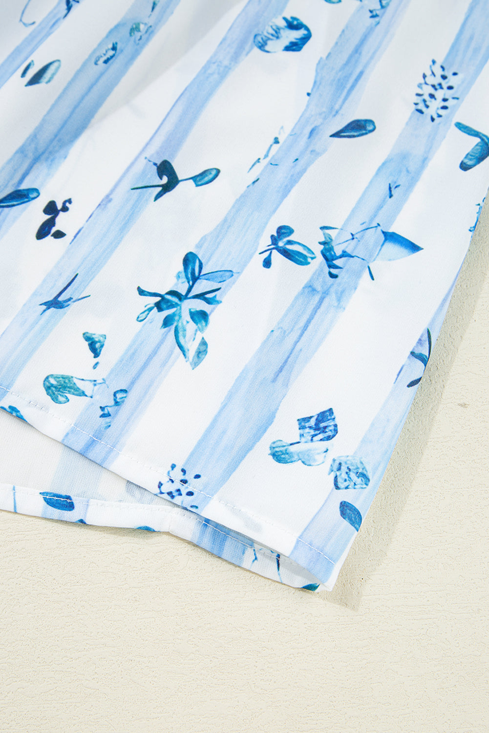 Sky Blue Floral Smocked A-Line Tie Straps Maxi Dress