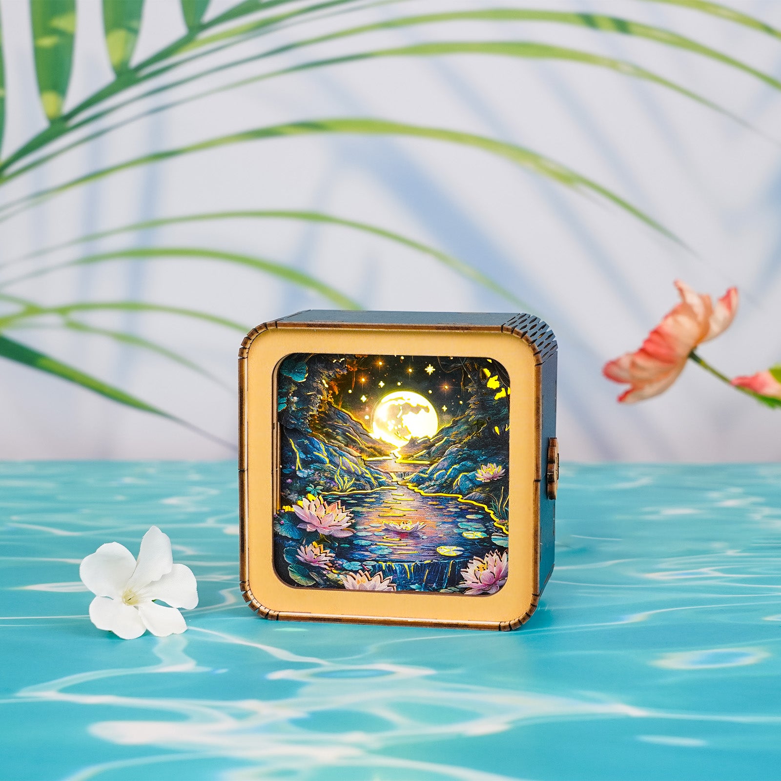 Moonlight over Lotus Pond Kit - 3D Wooden Puzzle Night Light