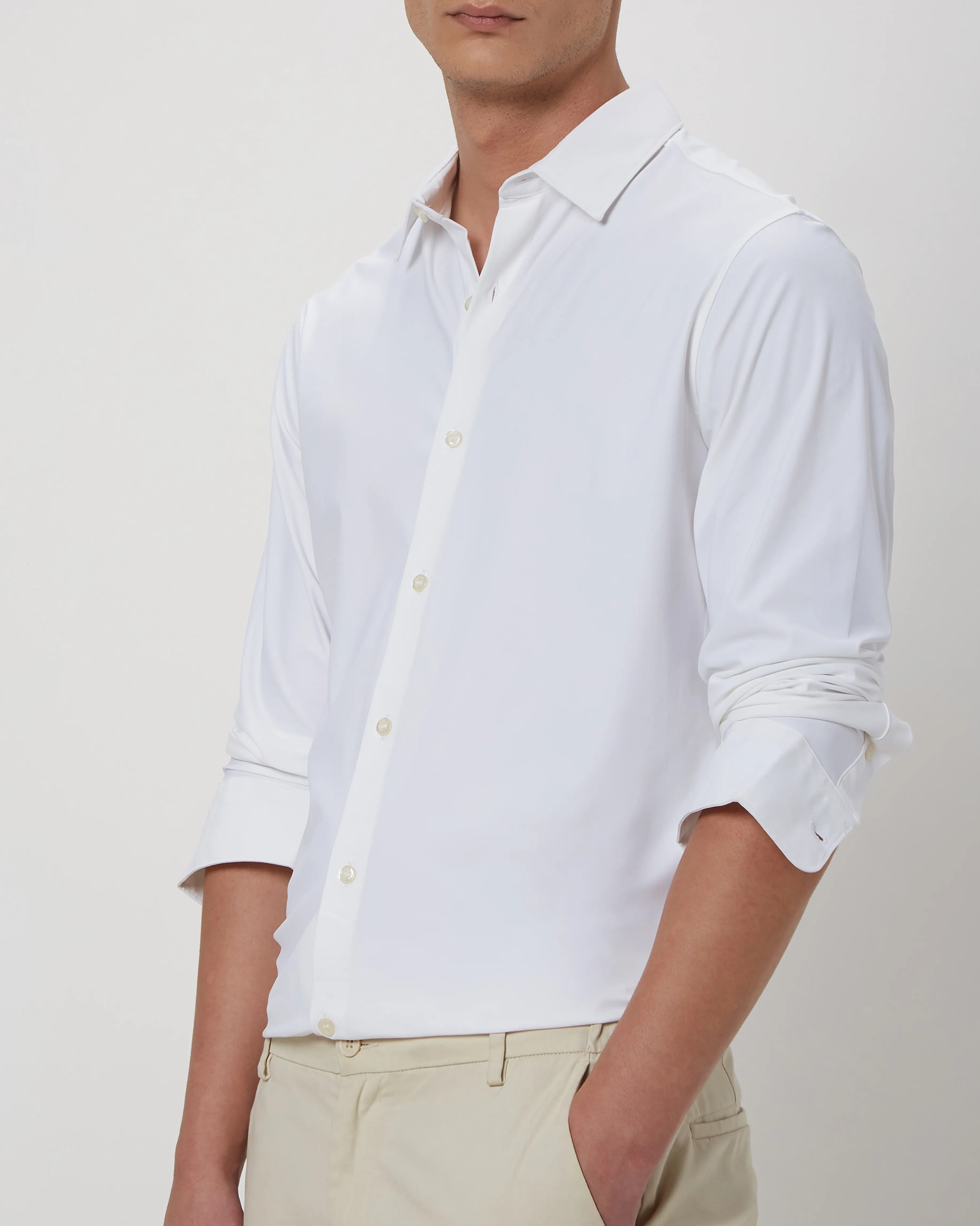 Simple And Comfortable Slim-Fit Breathable White Shirt