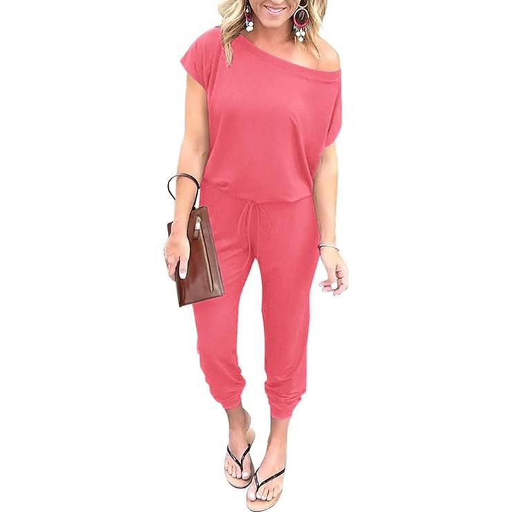 Women's Jumpsuit Plus Size S-XXXL Off-Shoulder Elastic Waist Stretchy Loose Minimalist