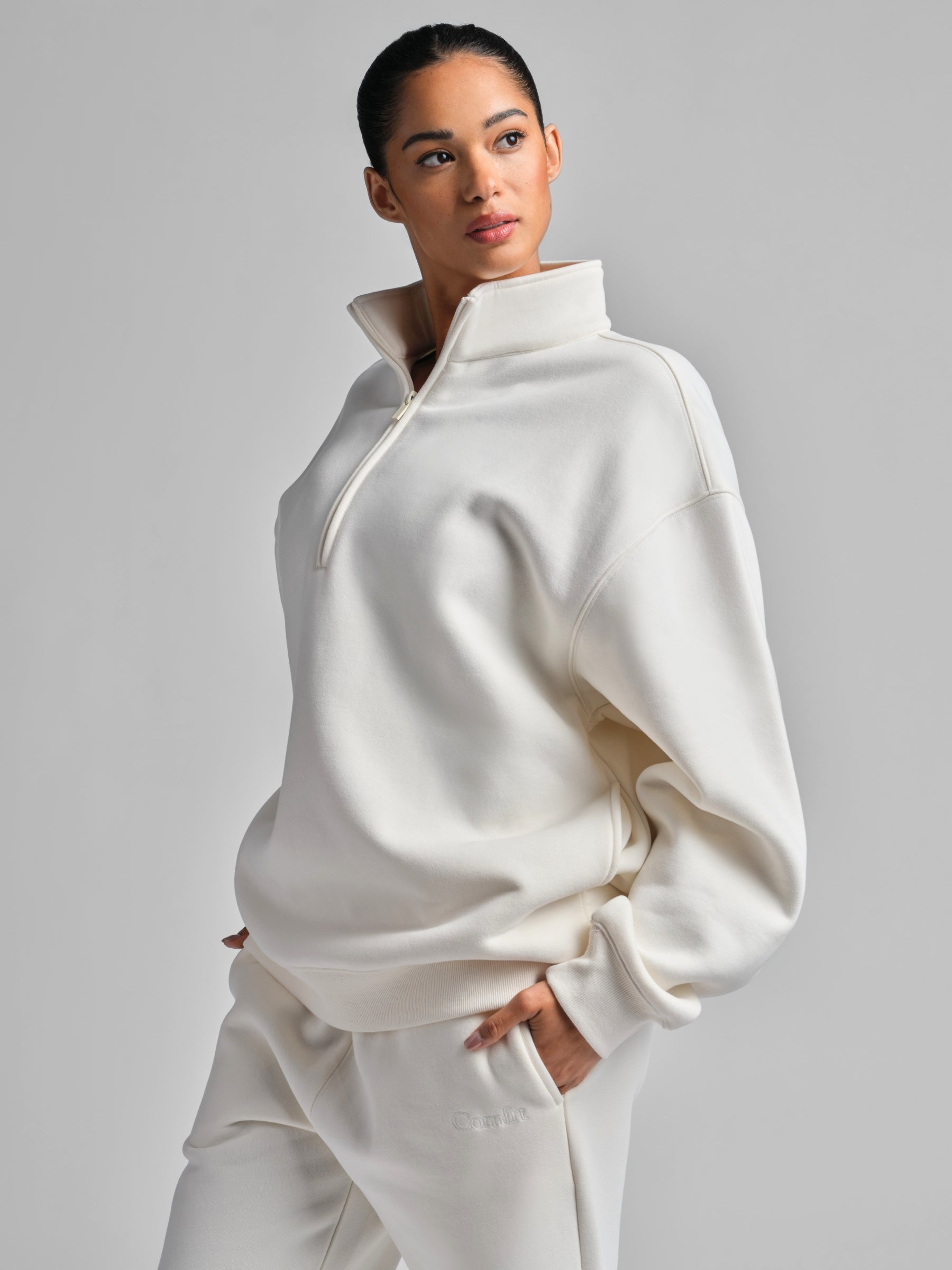 Basic Quarter Zip Mock Neck