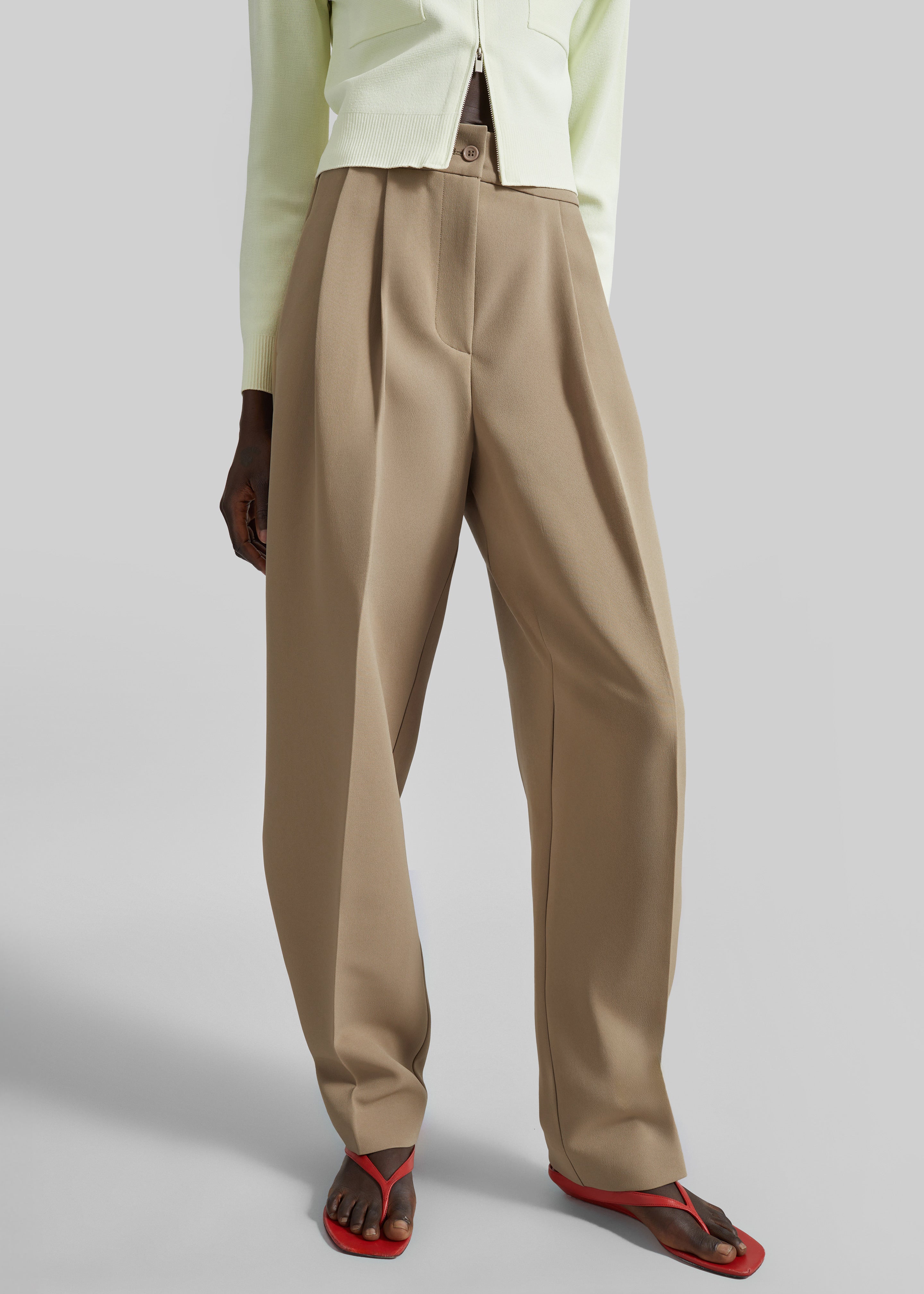 Doyer Pleated Trousers - Beige
