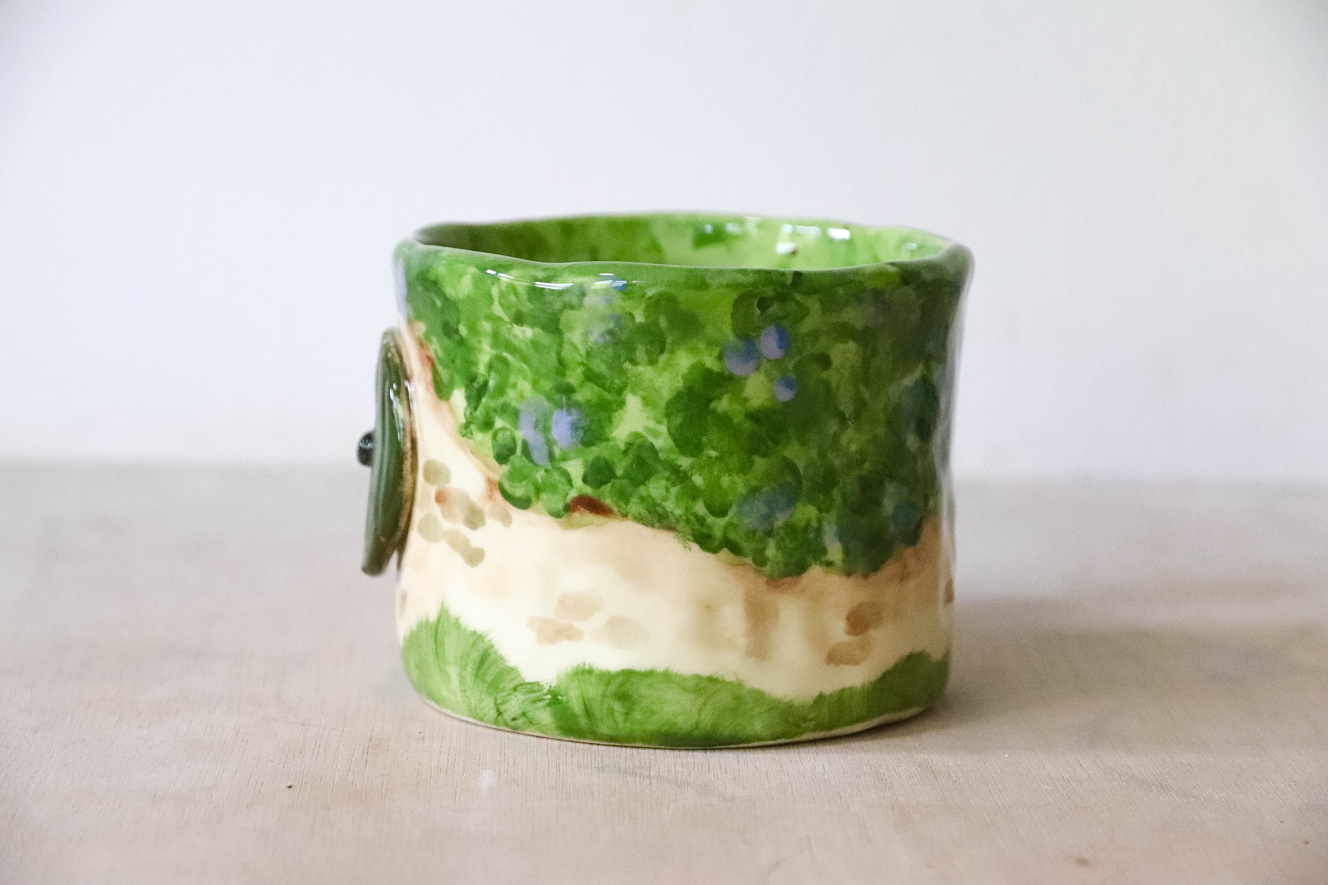 Hobbit Door Purple Flowers Mug Large