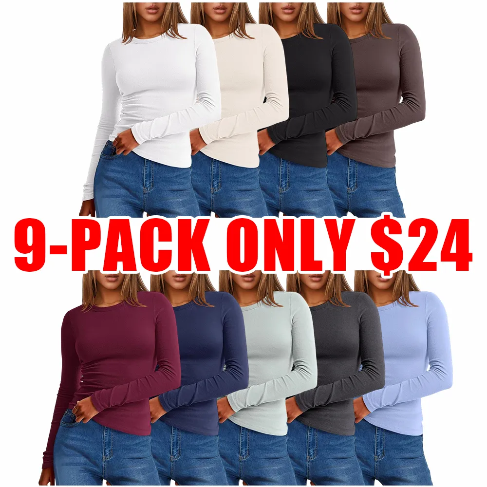 Women’s Slim Fit Thermal Long Sleeve Tee – Fall/Winter Warm Basic Top