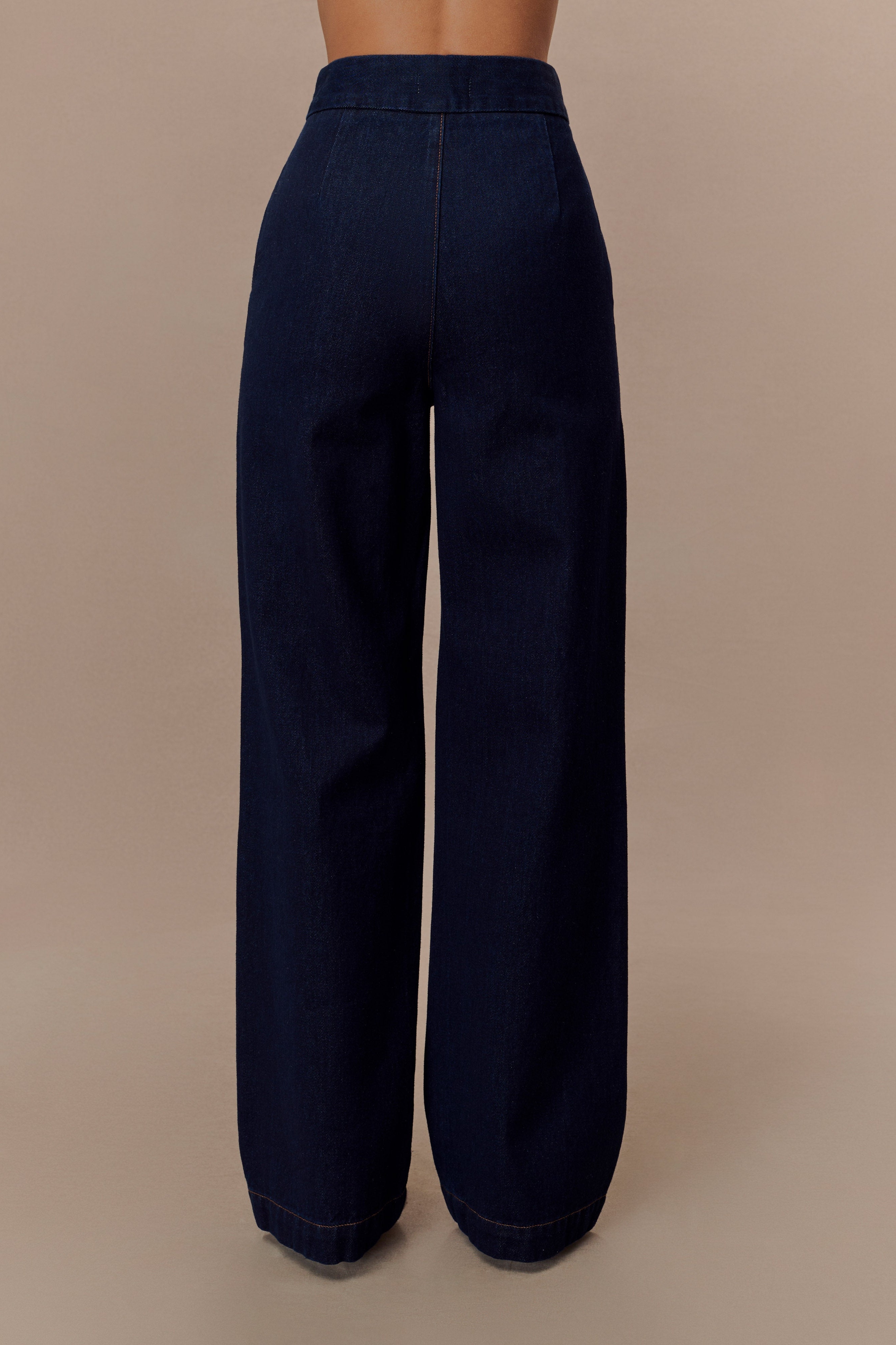 Blue Wide Leg Denim Jeans