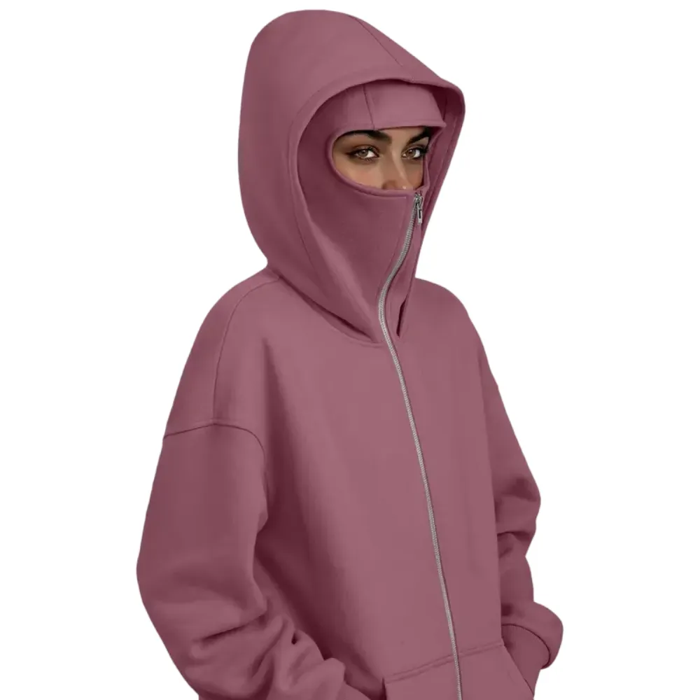 Women’s Balaclava Full-Face Mask Zip-Up Hoodie
