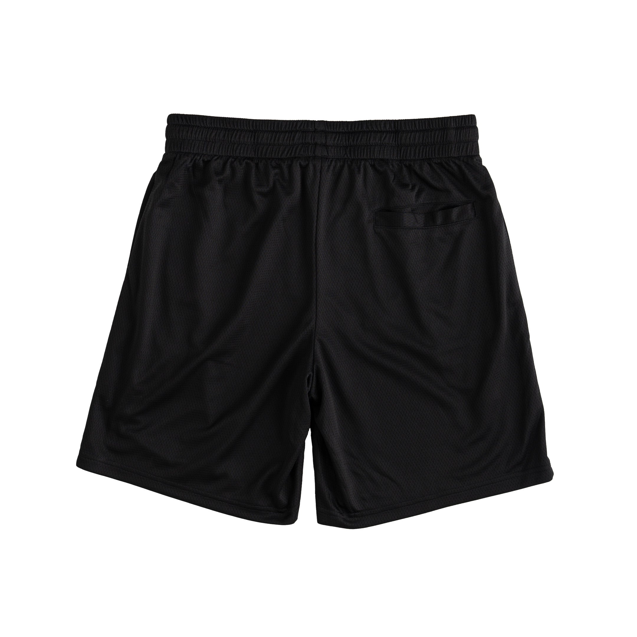 RELAXED CUT SHORTS EMBROIDERED FLAG - BLACK