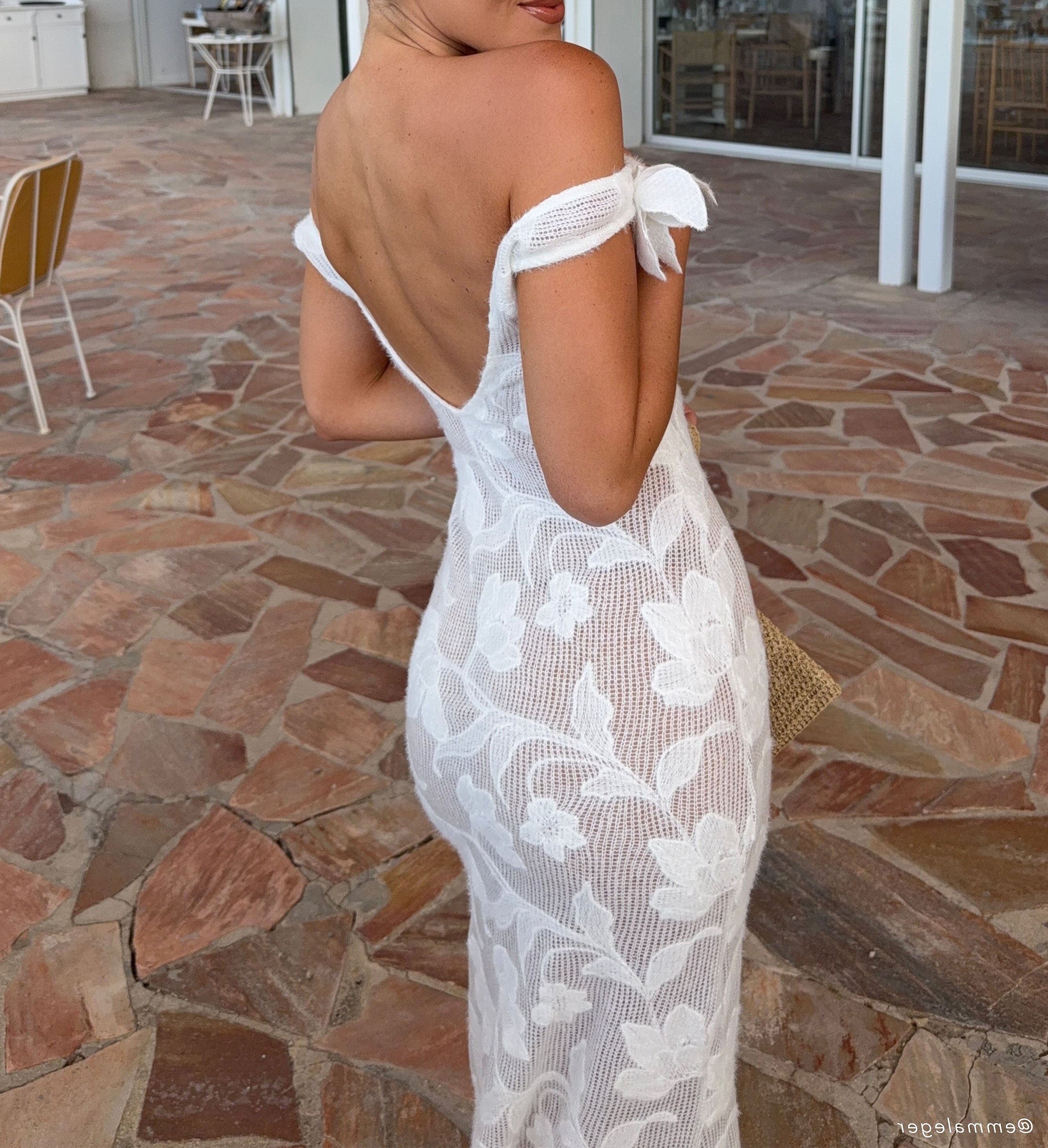 Ivory Floral Sheer Maxi Dress