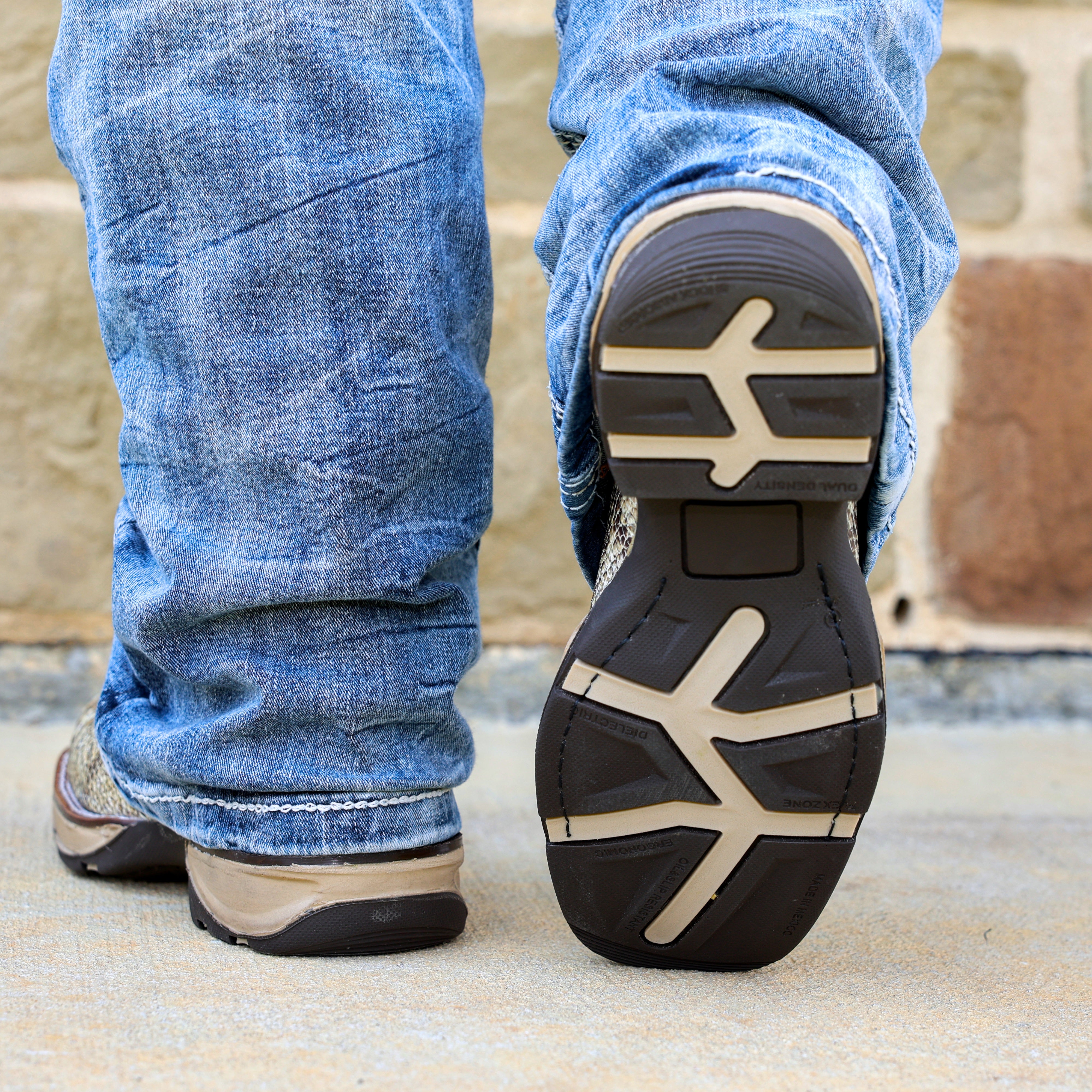 Natural Python Leather Boots With 3D Lightweight Sole - Composite Toe