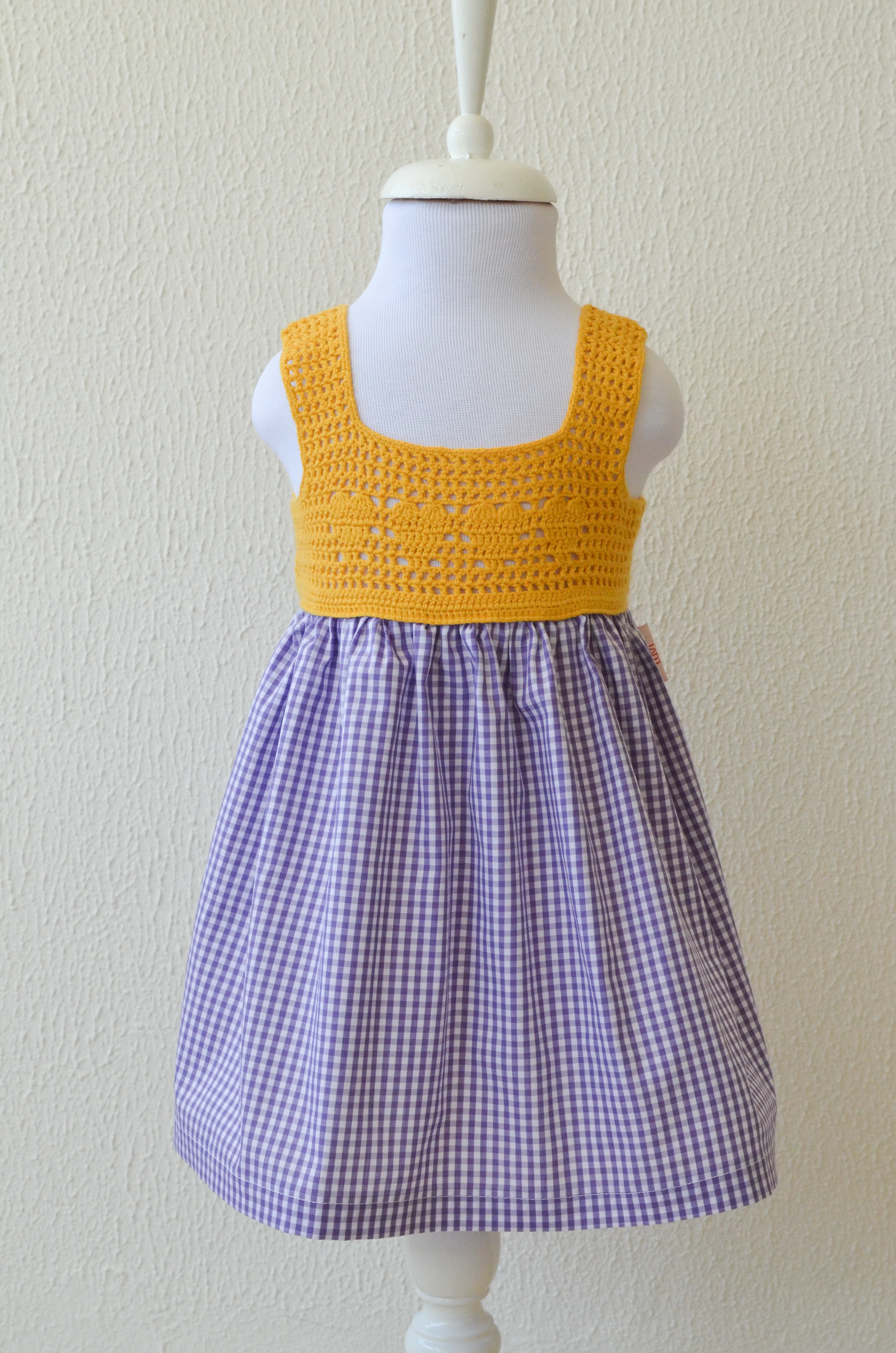 Purple Gingham & Hearts Dress