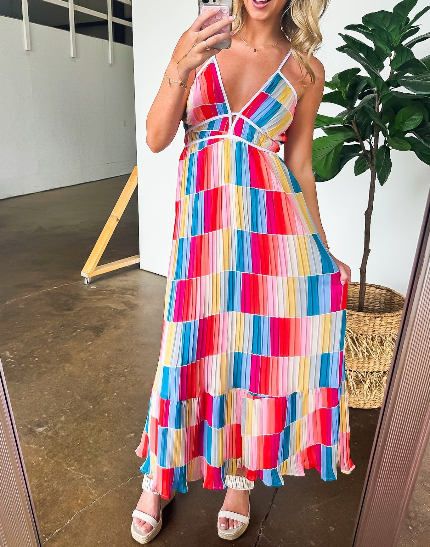 Rainbow Summer Multi Color Maxi Dress